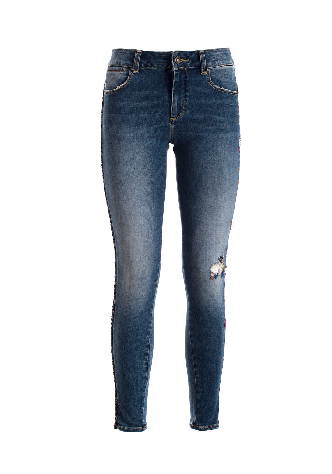 Jeans skinny in denim stretch con lavaggio medio-FRACOMINA-F120W10010D00404