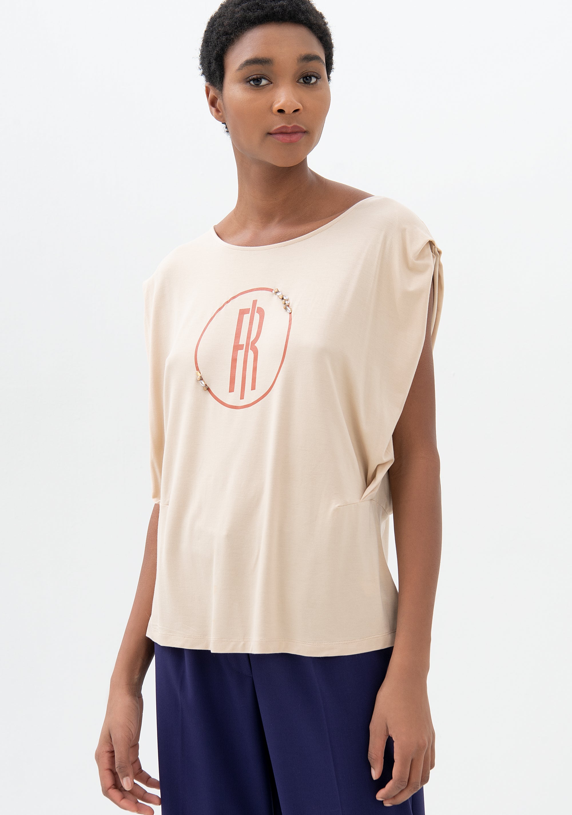 T-shirt ampia in jersey in modal stretch