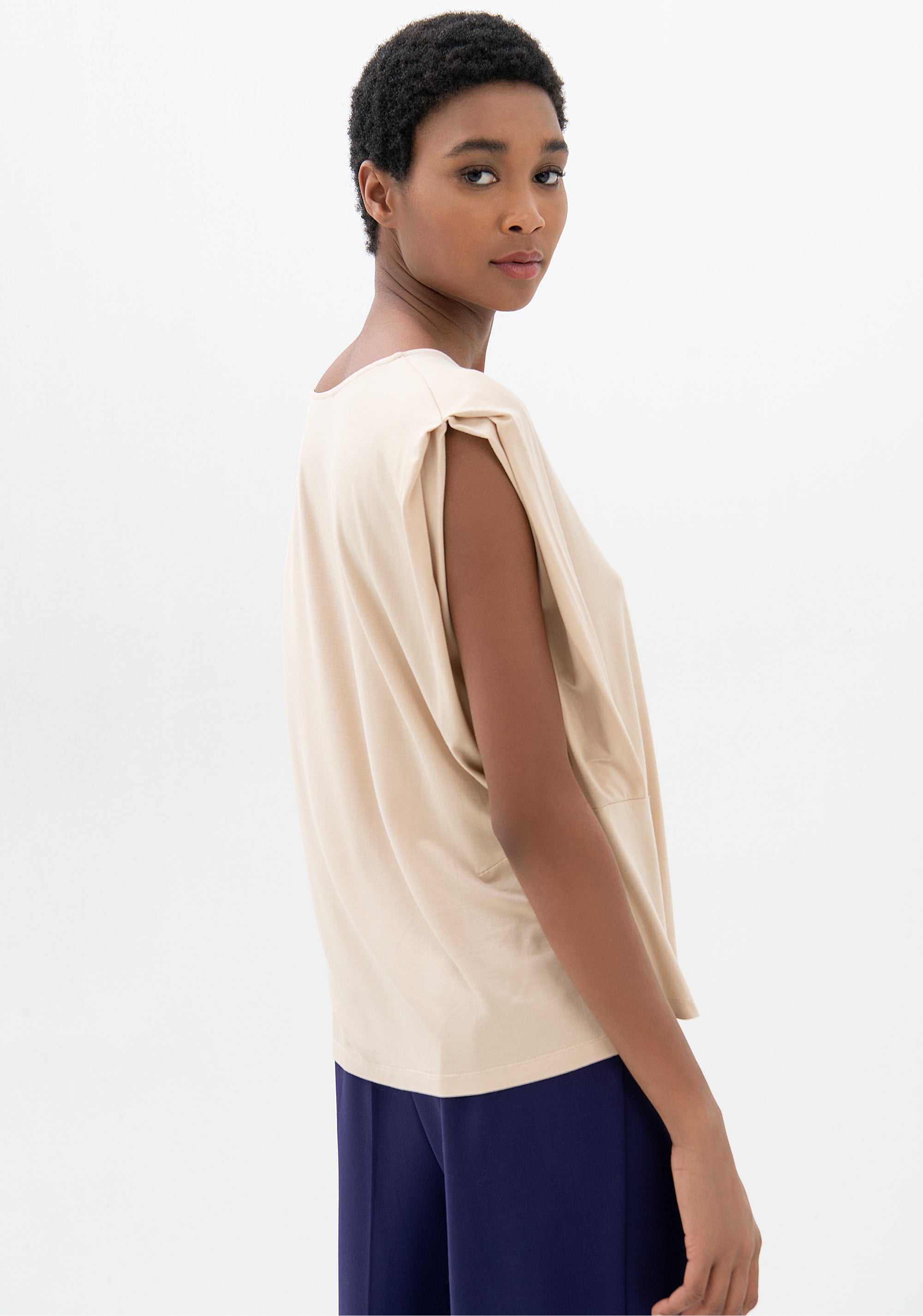 T-shirt ampia in jersey in modal stretch