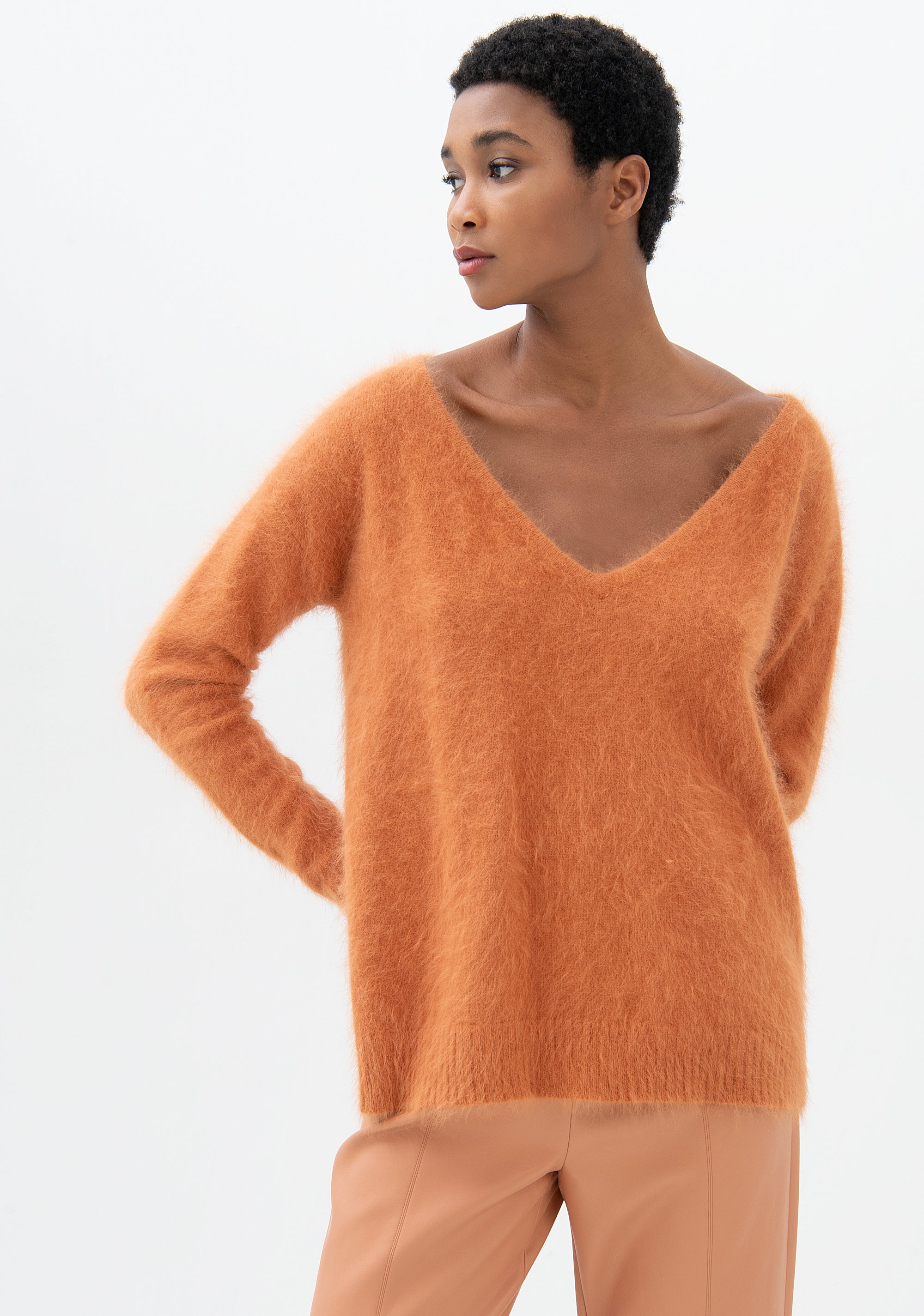 Maglia ampia con angora