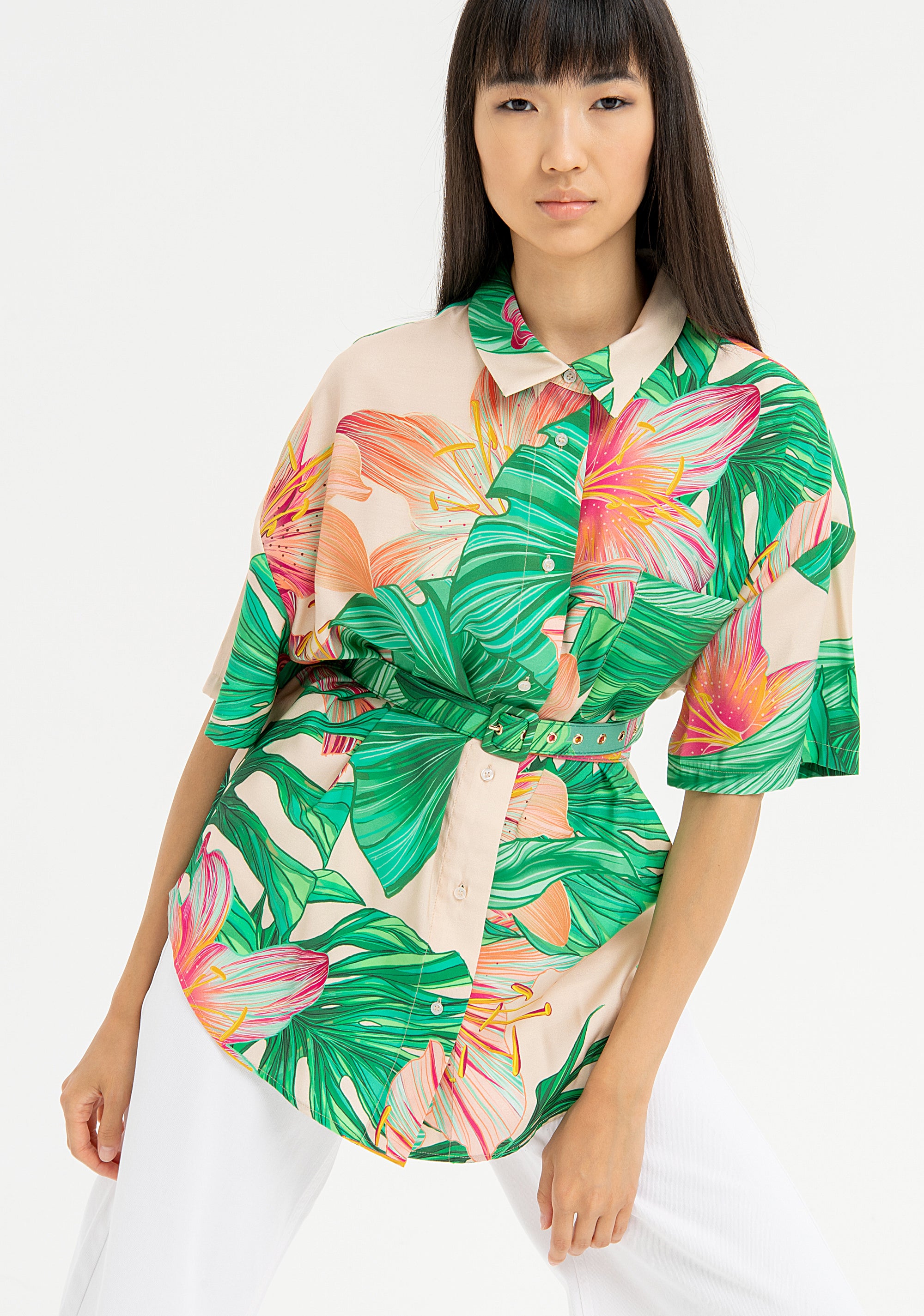 Blusa stampa fantasia floreale