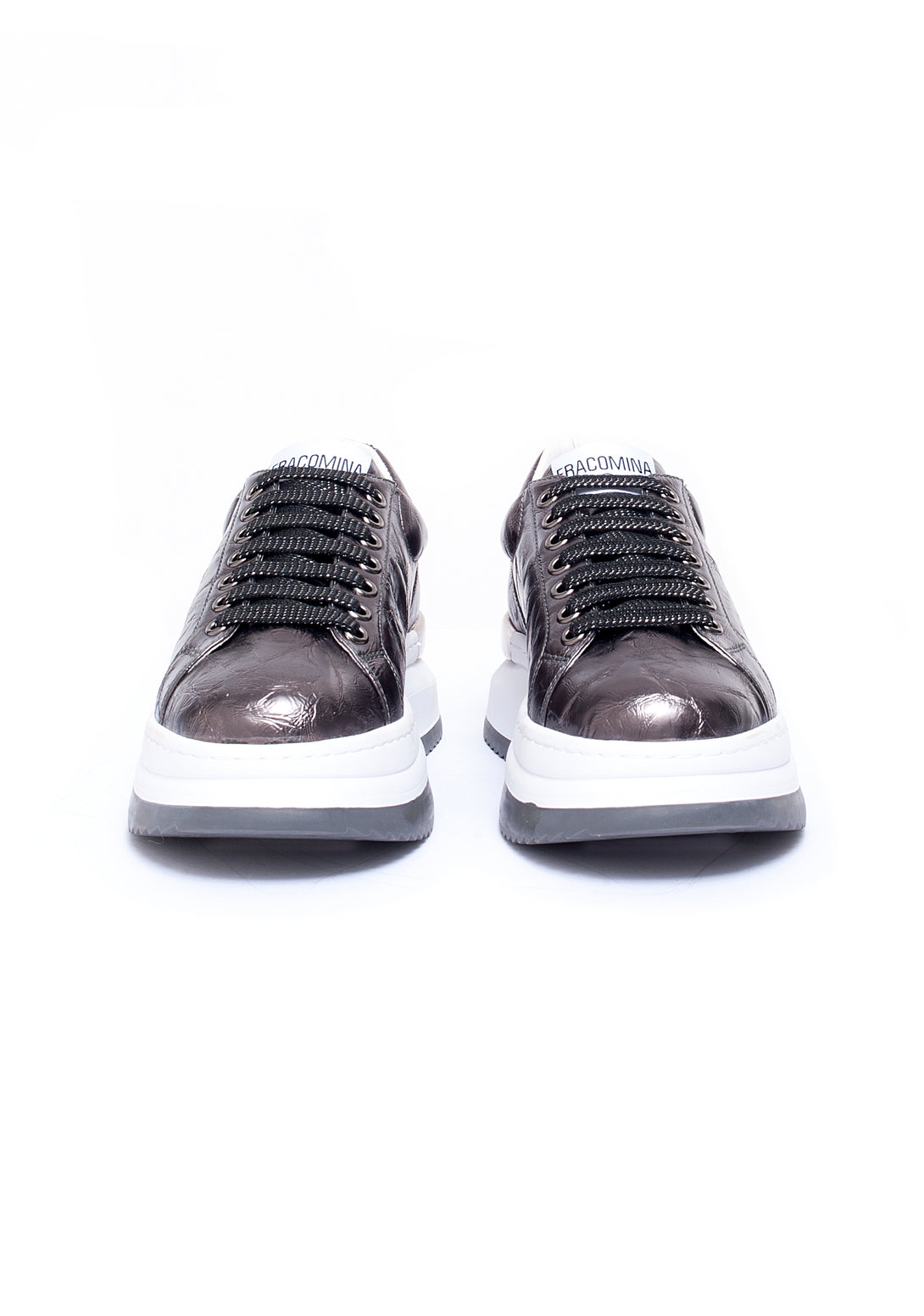 Sneakers stringate con eco pelle metallica-FRACOMINA-F721WS6002P411L9