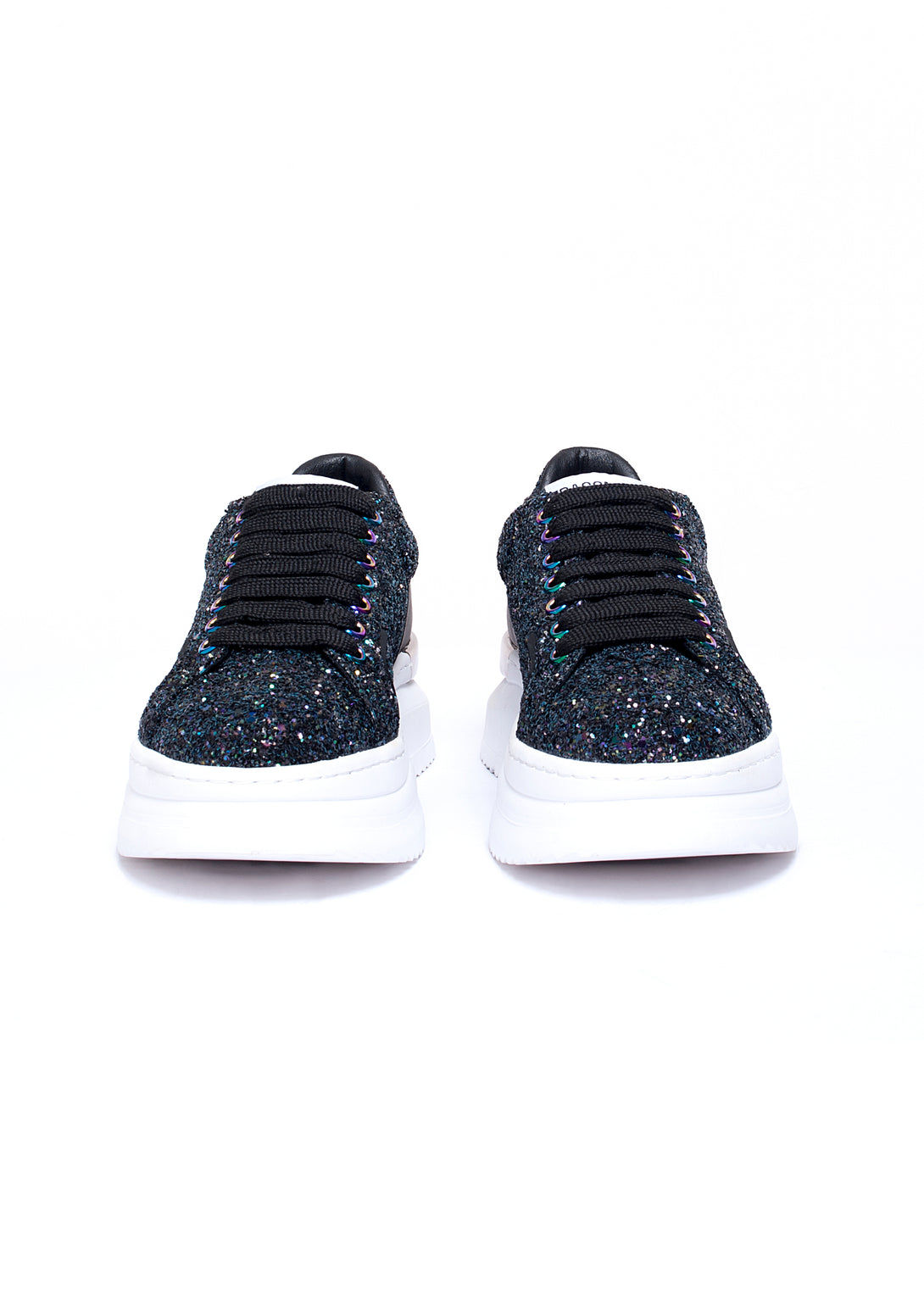 Sneakers stringate con glitter luminosi-FRACOMINA-F721WS6004P416M8
