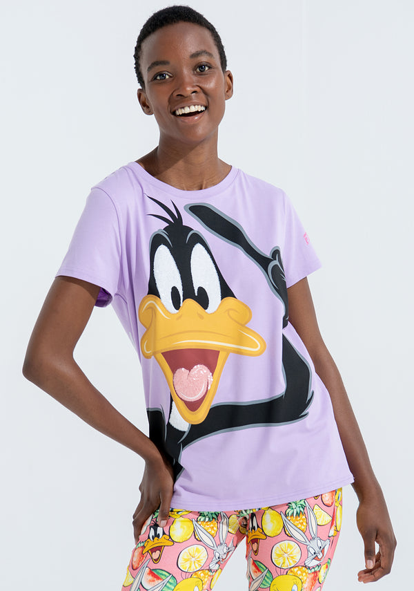 T-shirt over in jersey con stampa Looney Tunes