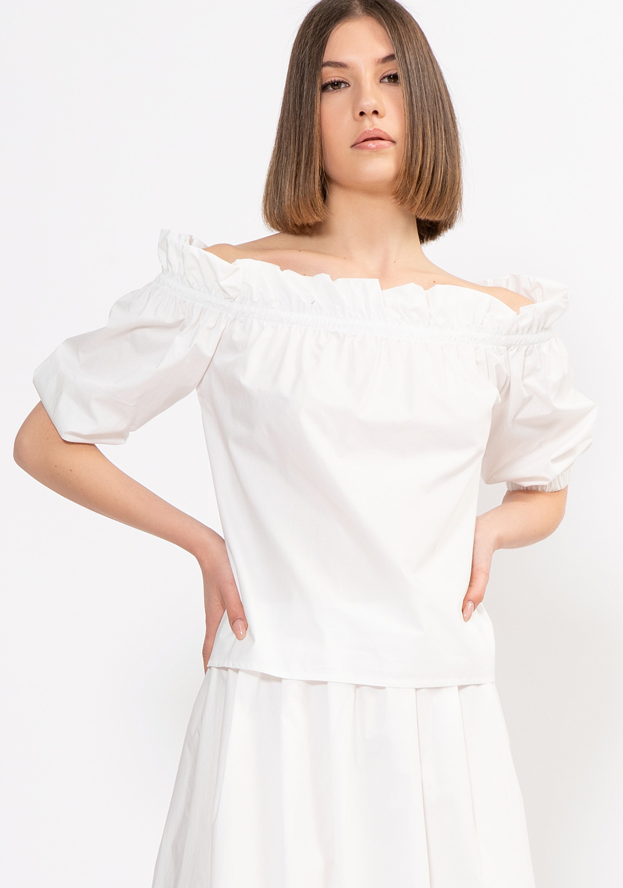 Blusa linea dritta in popeline