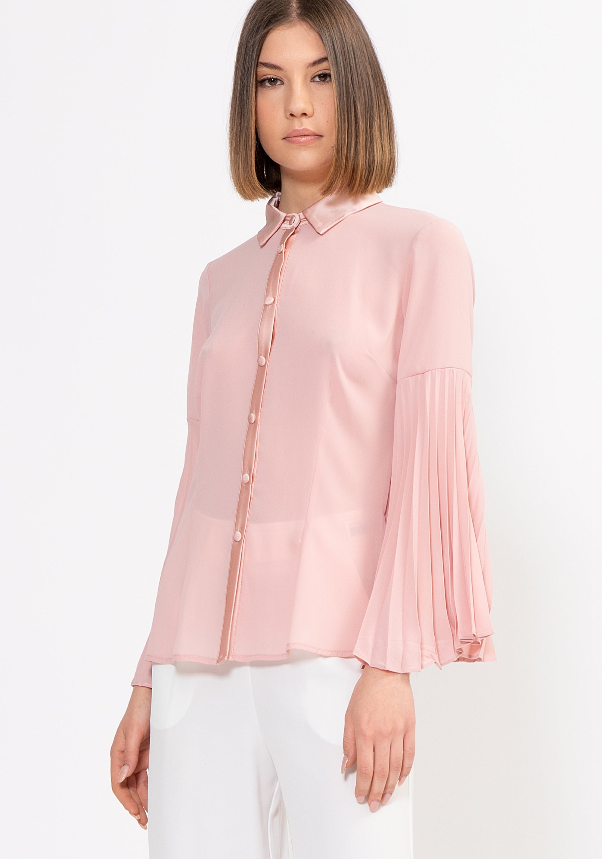 Camicia regular in georgette