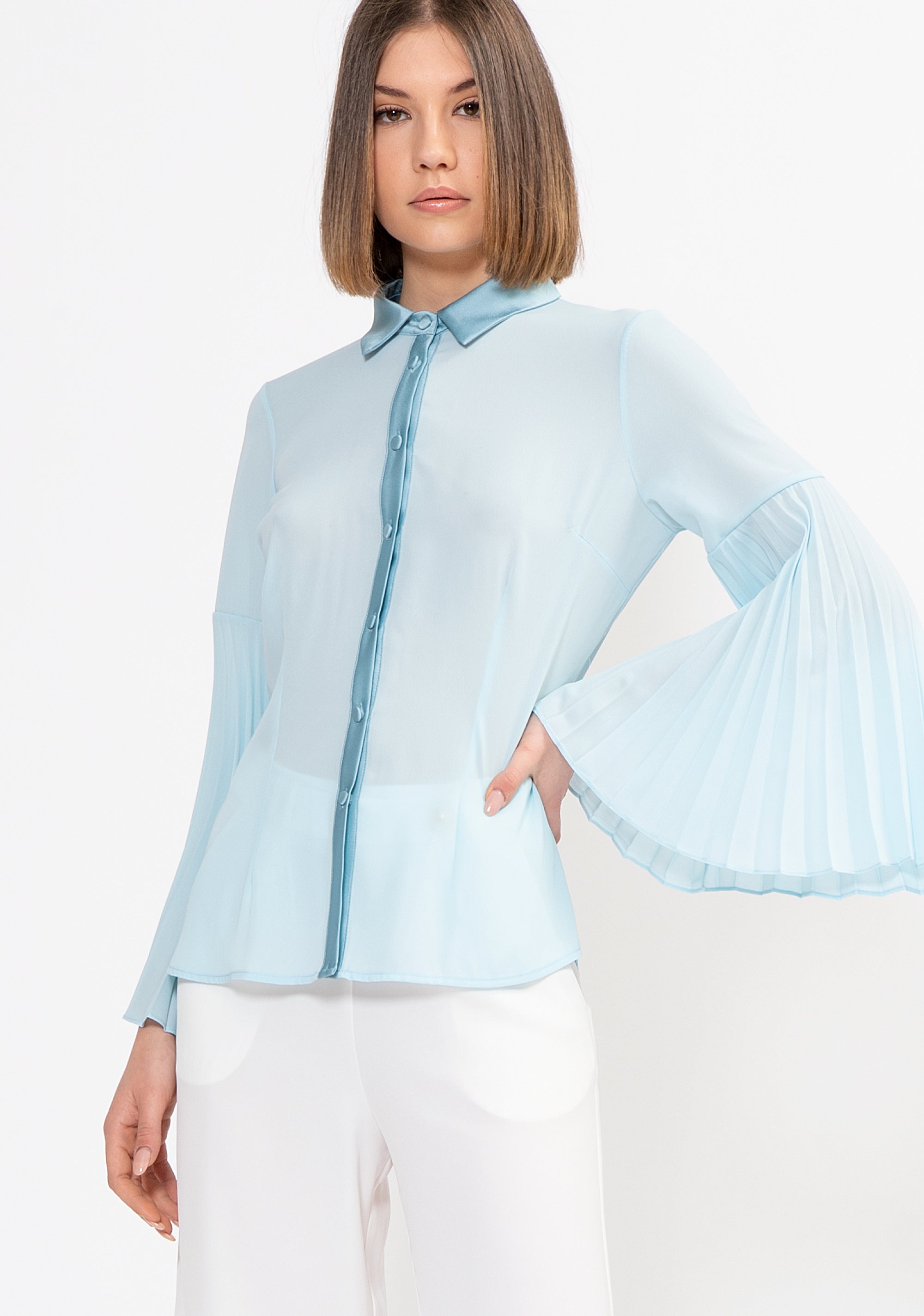 Camicia regular in georgette