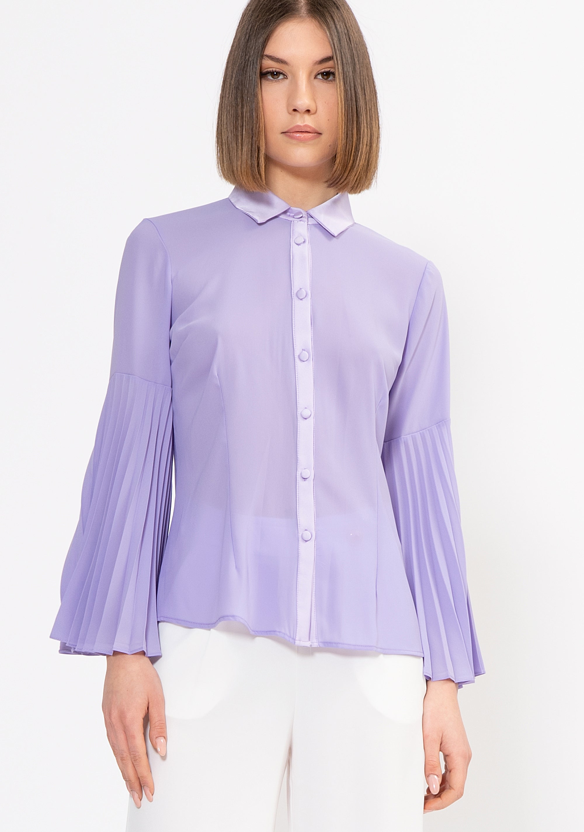 Camicia regular in georgette