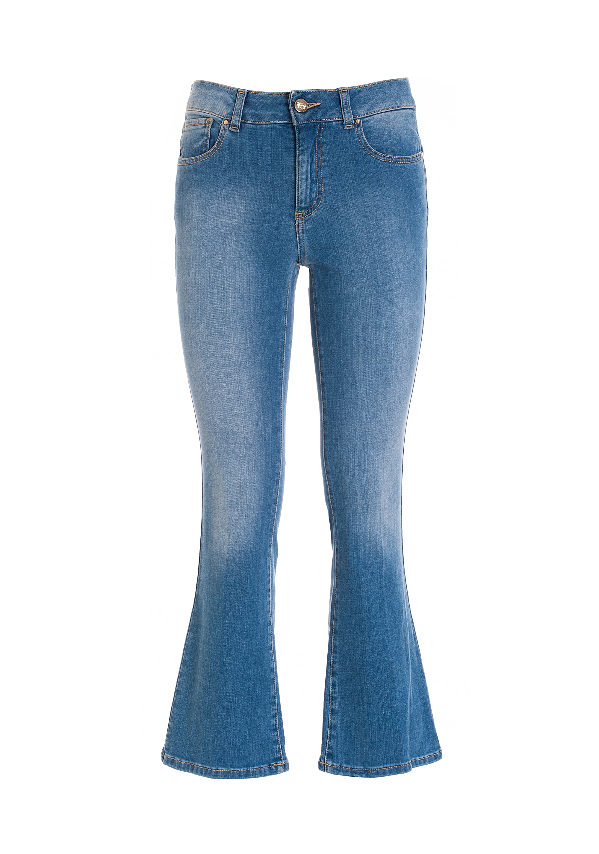 Jeans Bella flare cropped in sofisticato denim stretch