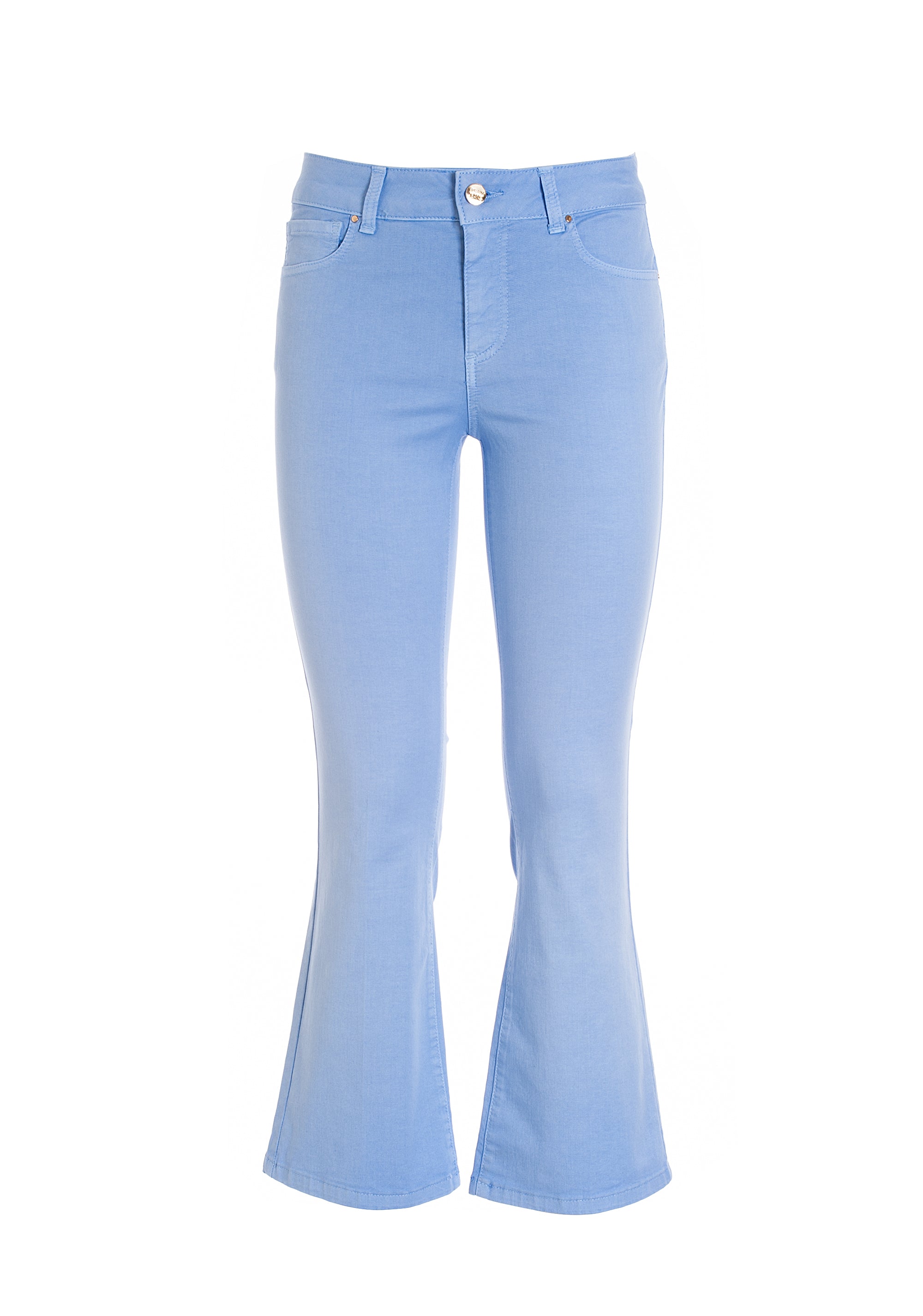 Jeans Bella flare cropped in sofisticato denim stretch colorato