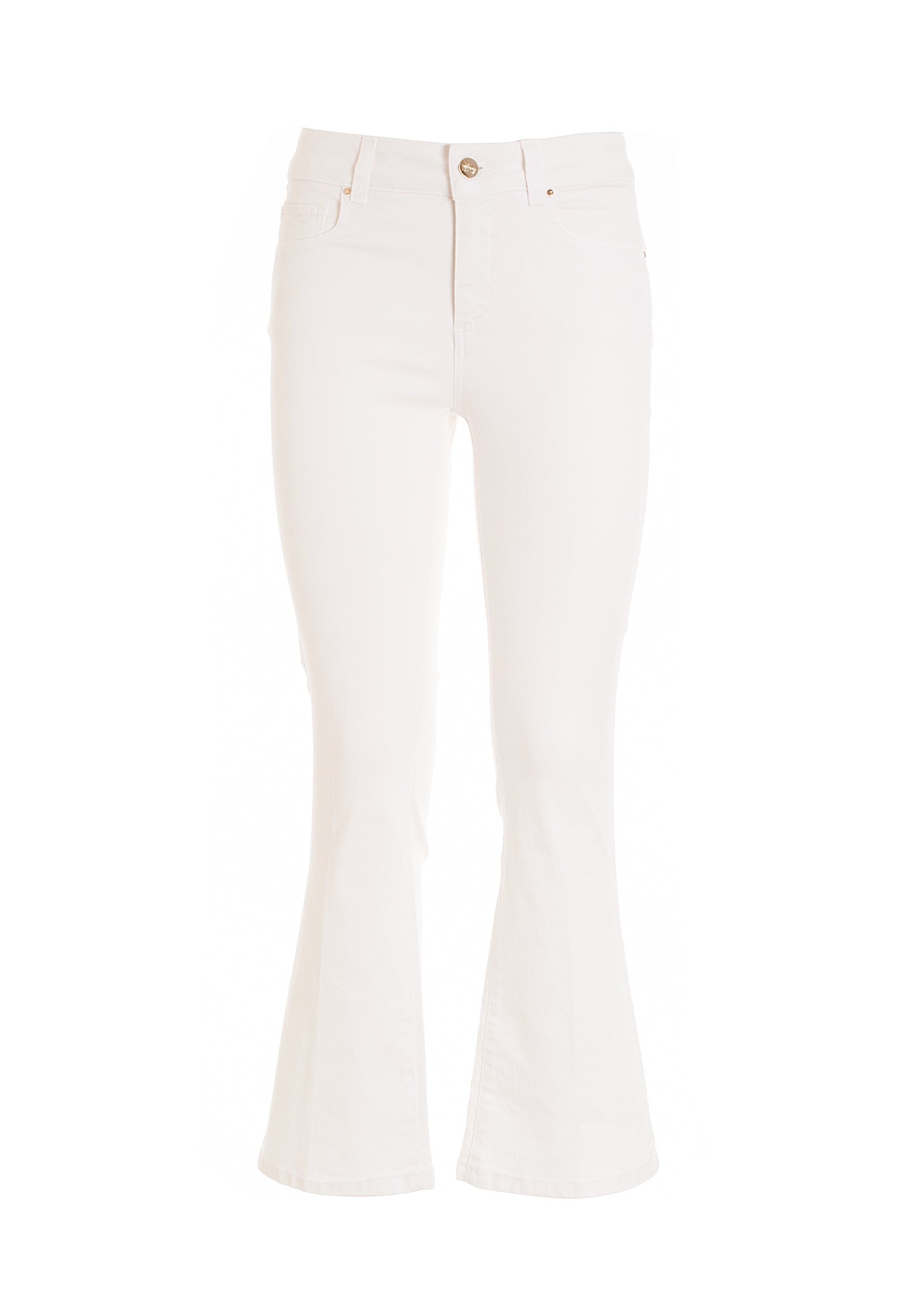 Jeans Bella flare cropped in sofisticato denim stretch colorato