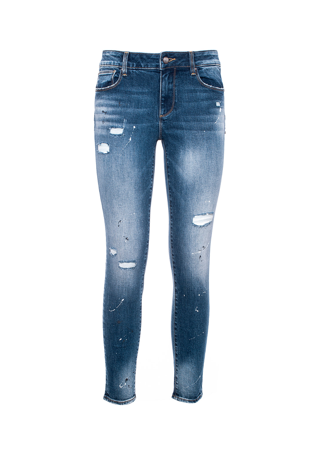 Jeans skinny in denim stretch con lavaggio medio-FRACOMINA-FP21SP5011D401O6