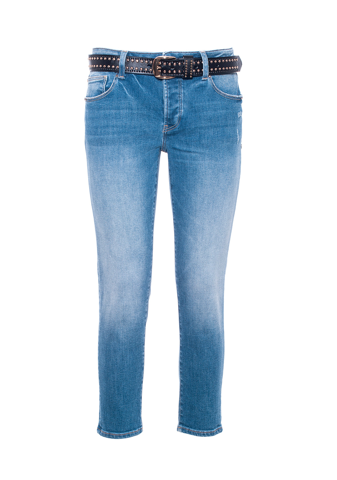 Jeans boyfriend cropped in denim con lavaggio medio basic-FRACOMINA-FP21SP5036D40902