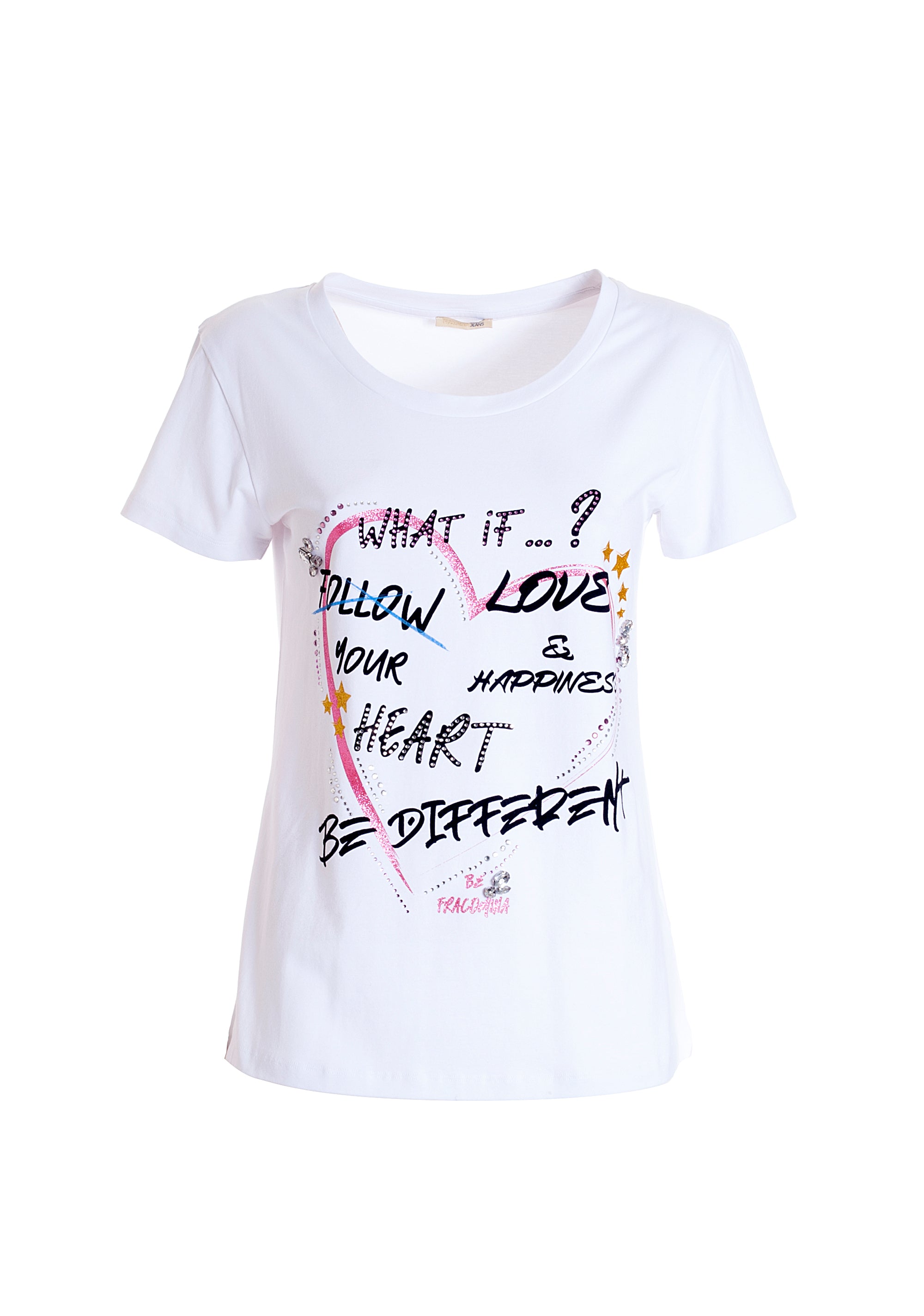 T-shirt regular in jersey di cotone con stampa lettering