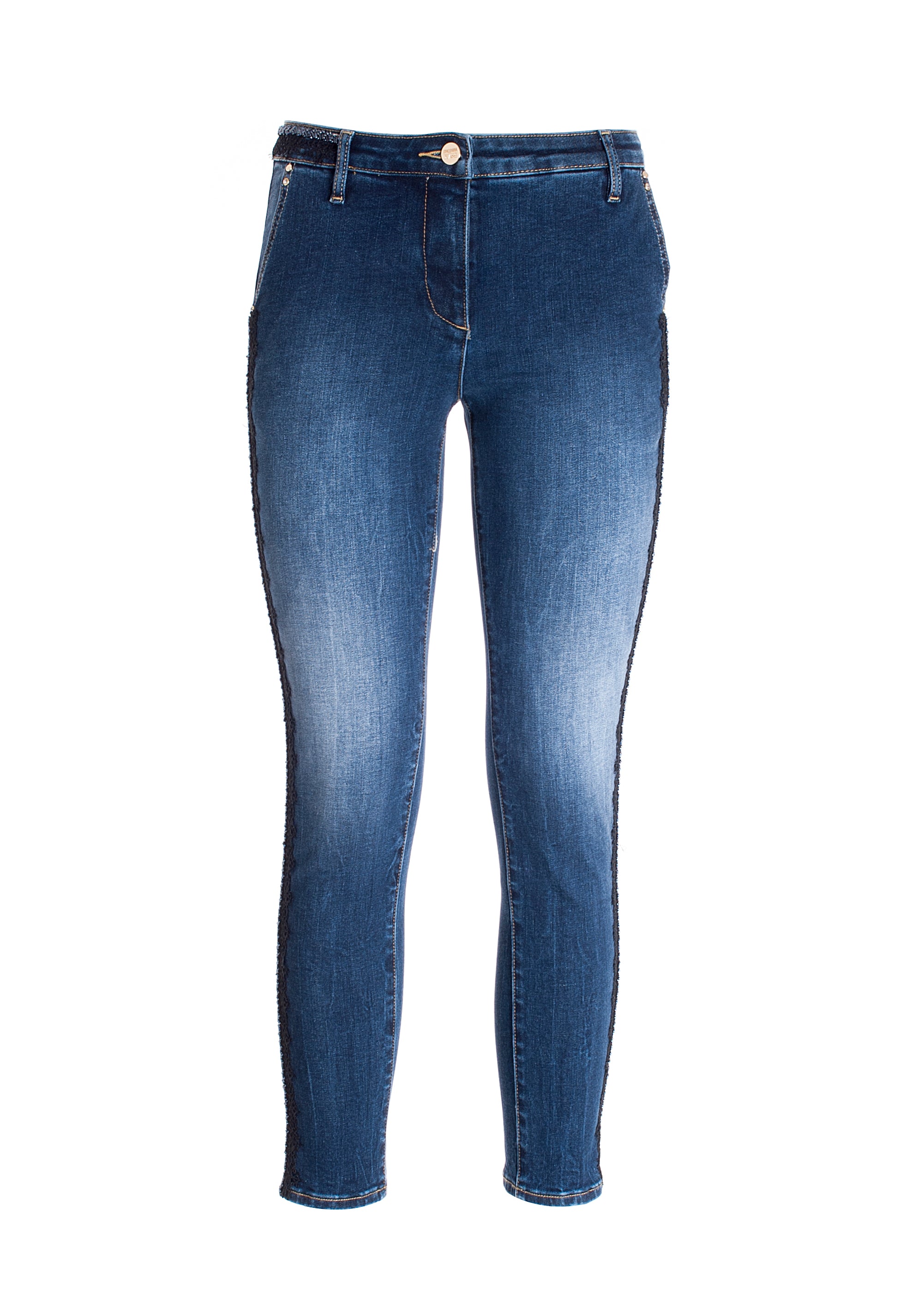 Jeans skinny in denim con lavaggio medio