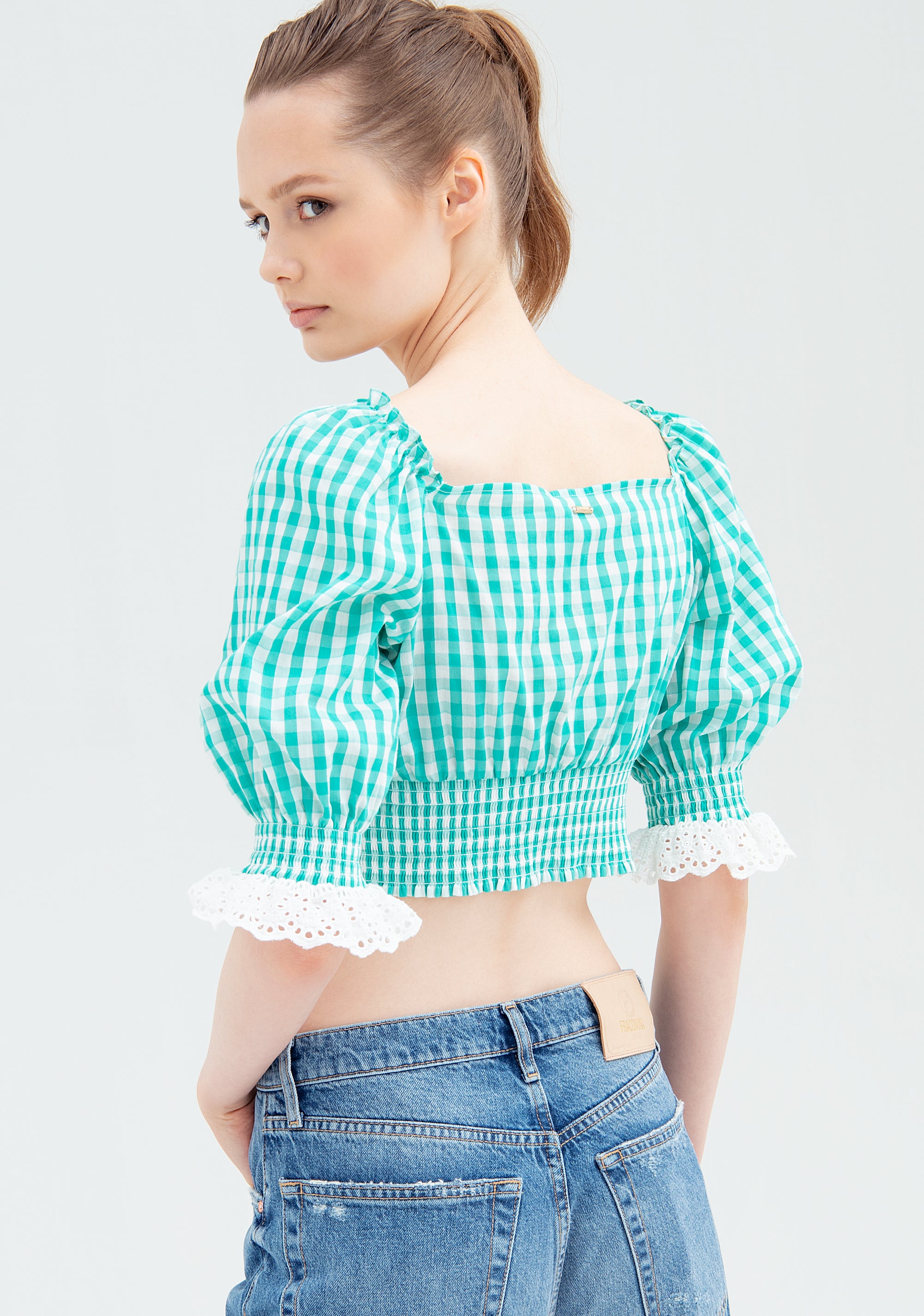 Top cropped in vichy