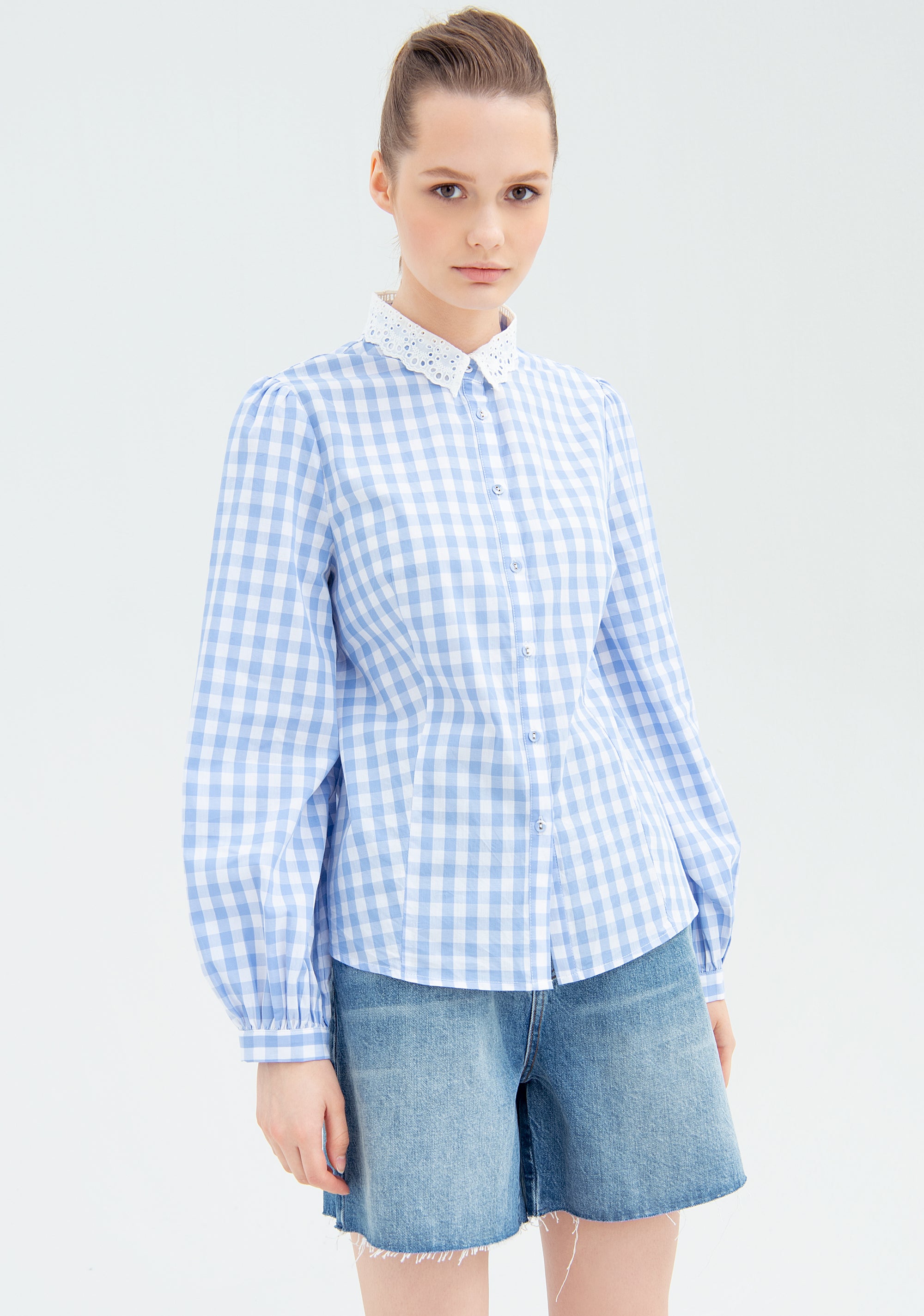 Camicia over in cotone vichy