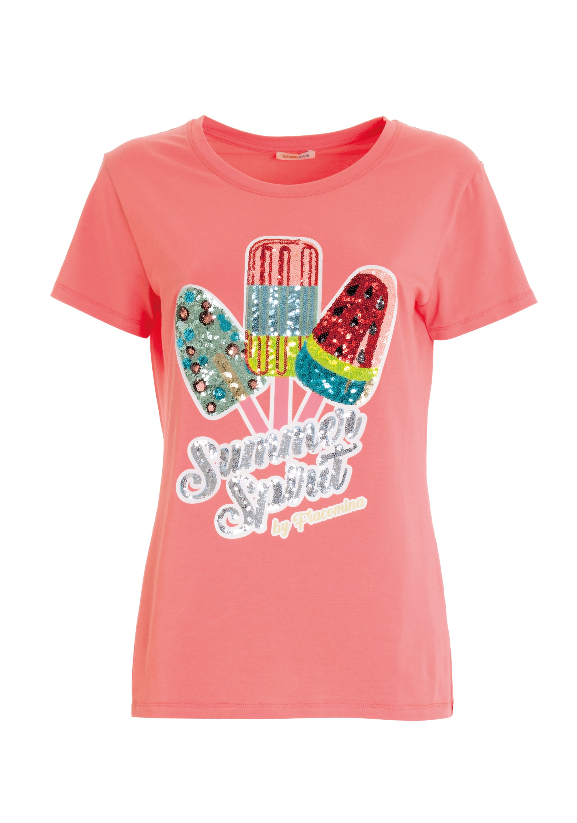 T-shirt regular in jersey con stampa