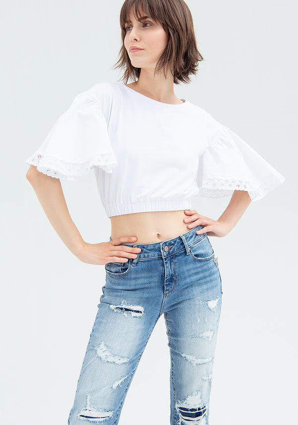 Top cropped in jersey
