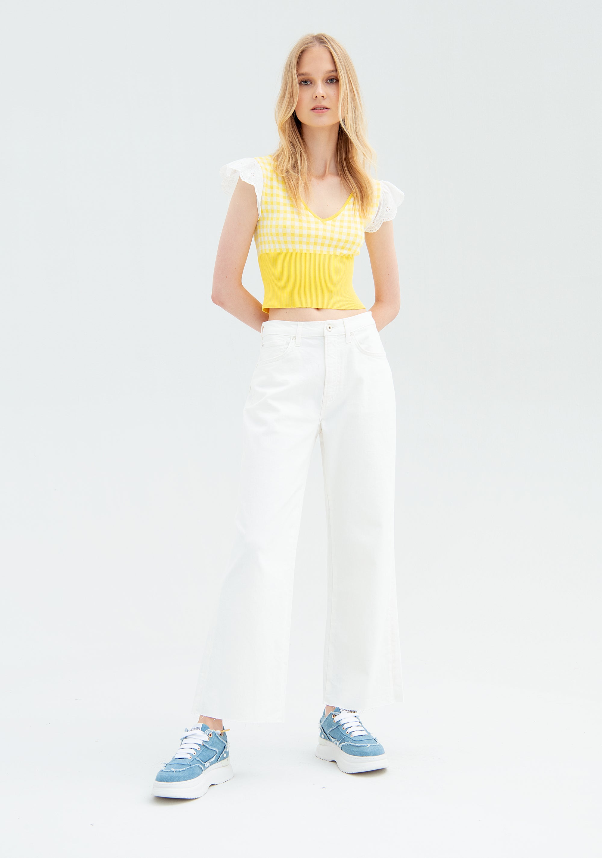 Pantalone culotte wide in cotone