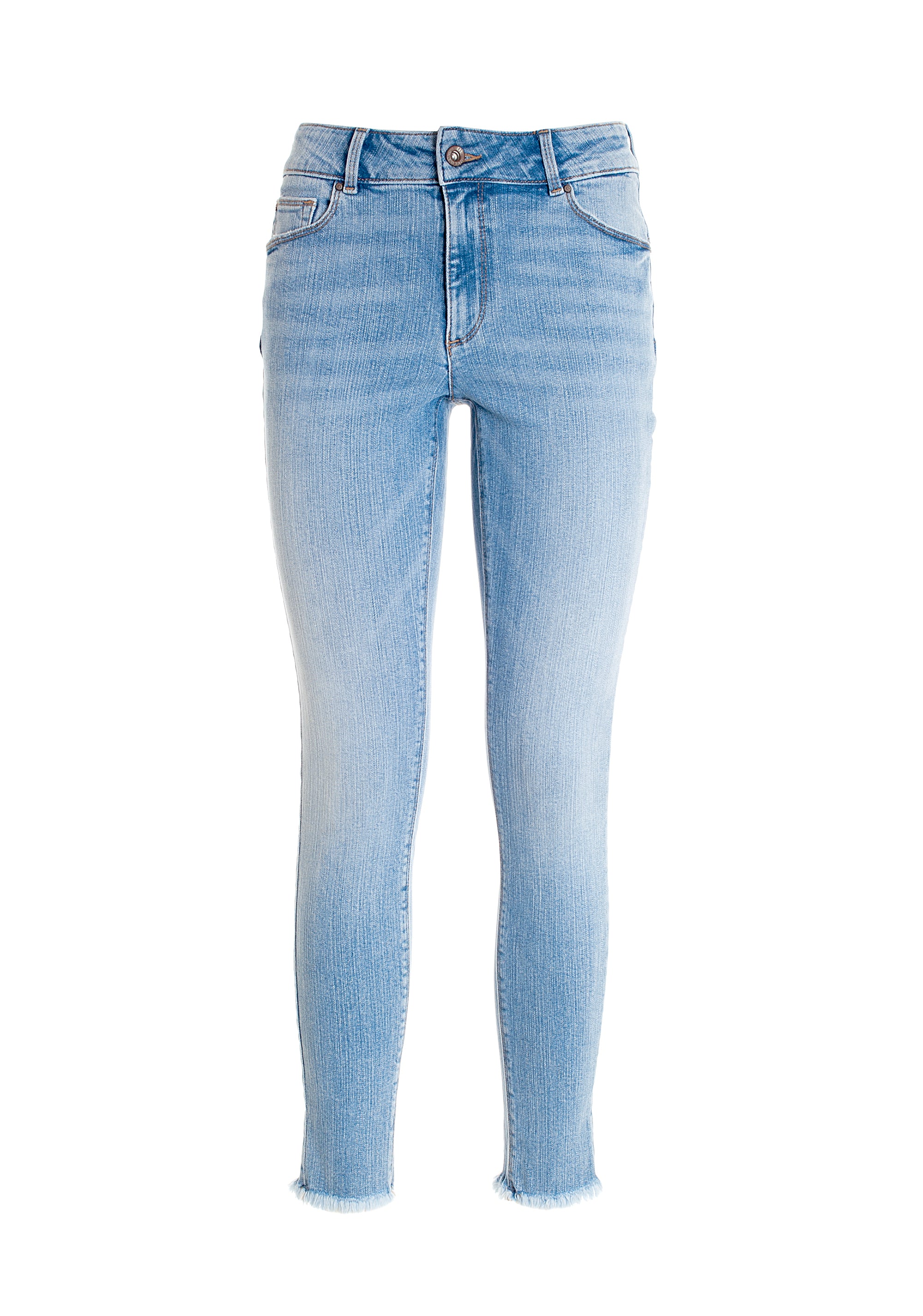 Jeans skinny effetto push up in denim con lavaggio chiaro