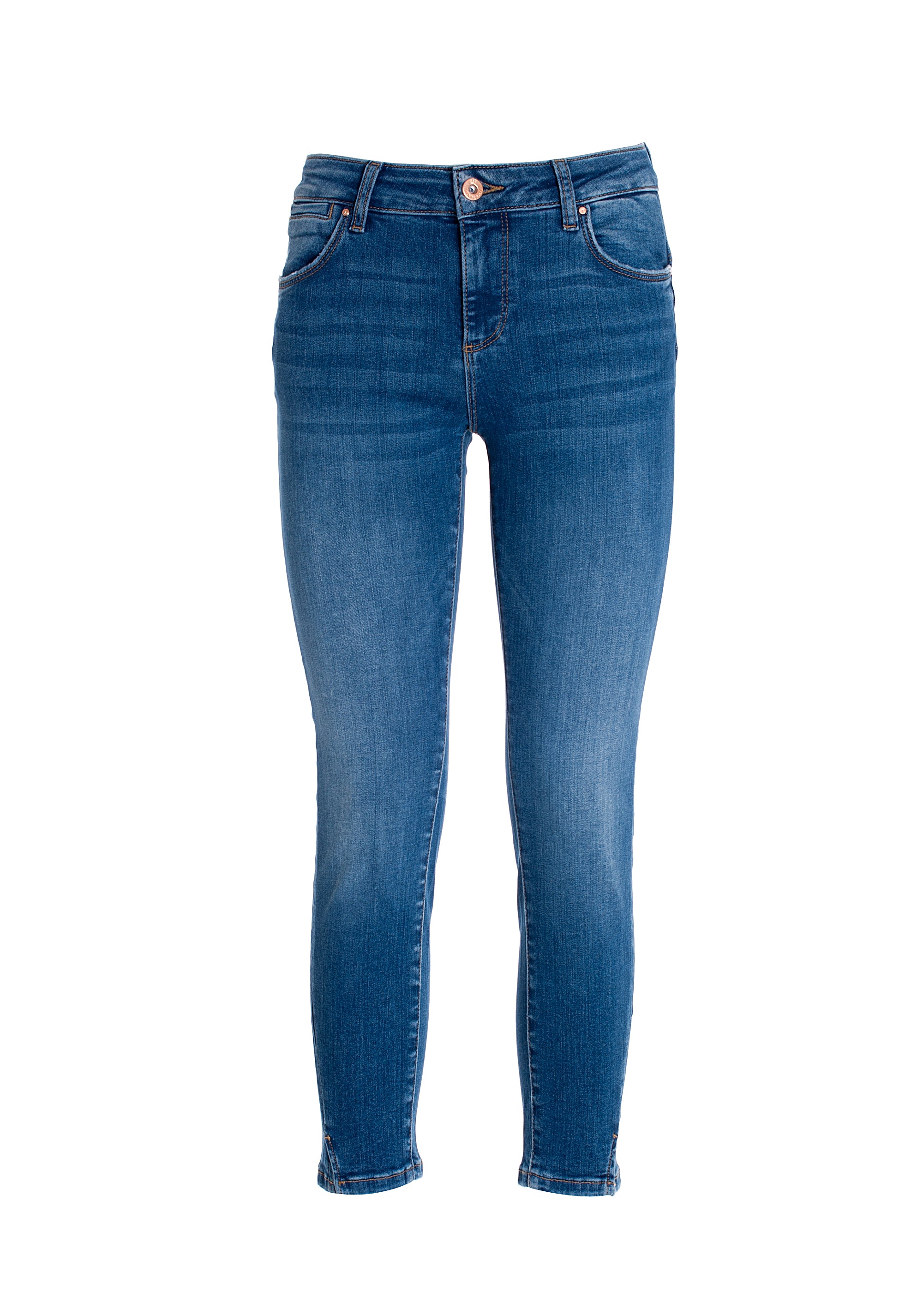 Jeans slim effetto push up in denim con lavaggio medio