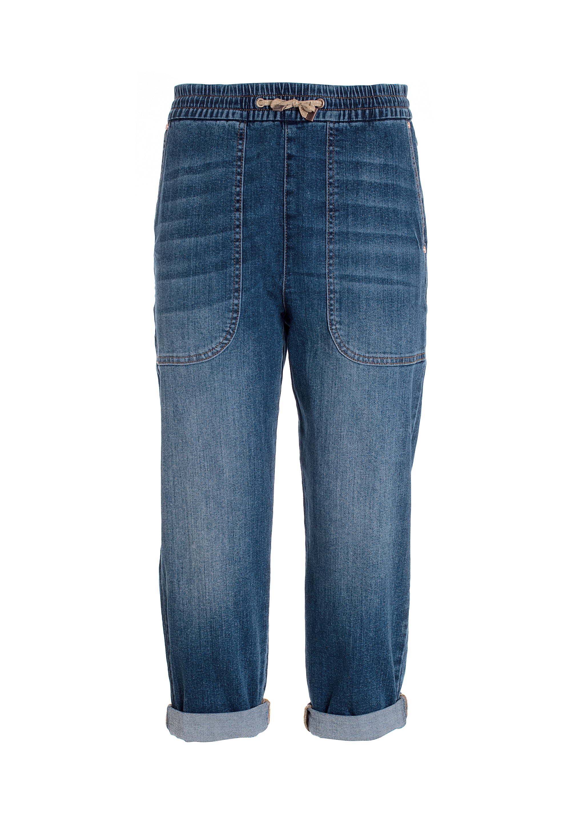 Jeans dritto in denim con lavaggio medio