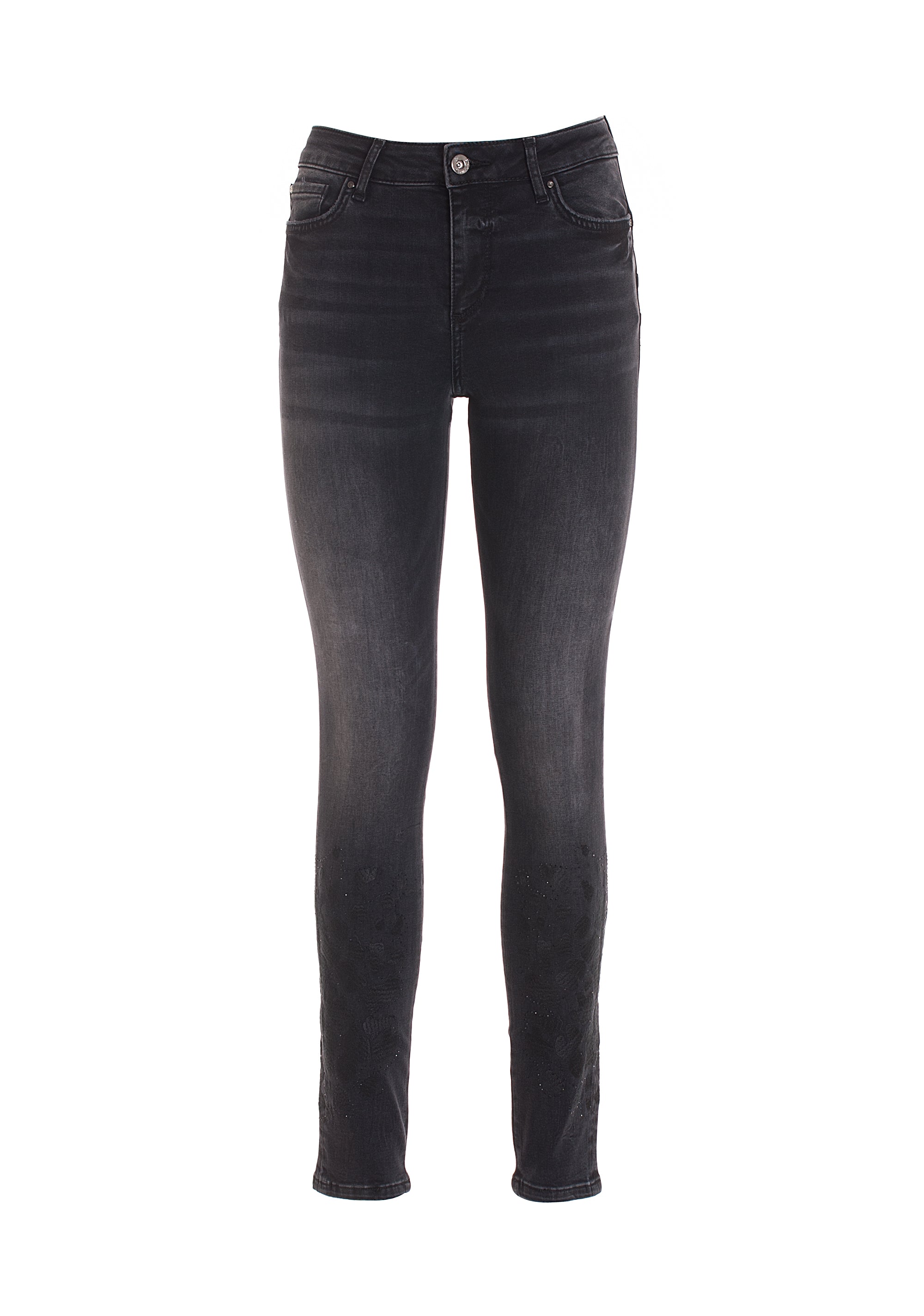 Jeans skinny effetto push up in denim nero con lavaggio medio-FRACOMINA-FP22WV1001D40104-H21-JN-24