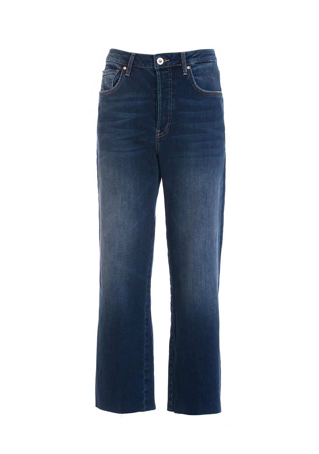 Jeans wide leg cropped in denim con lavaggio scuro-FRACOMINA-FP22WV2006D40102-130-JN-24