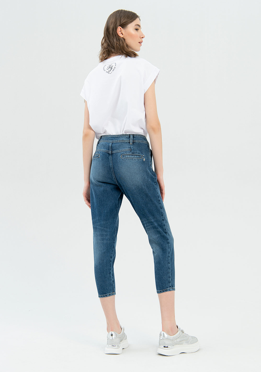 Jeans regular modello chinos in denim con lavaggio medio-FRACOMINA-FP22WV4005D40002-883-JN-24