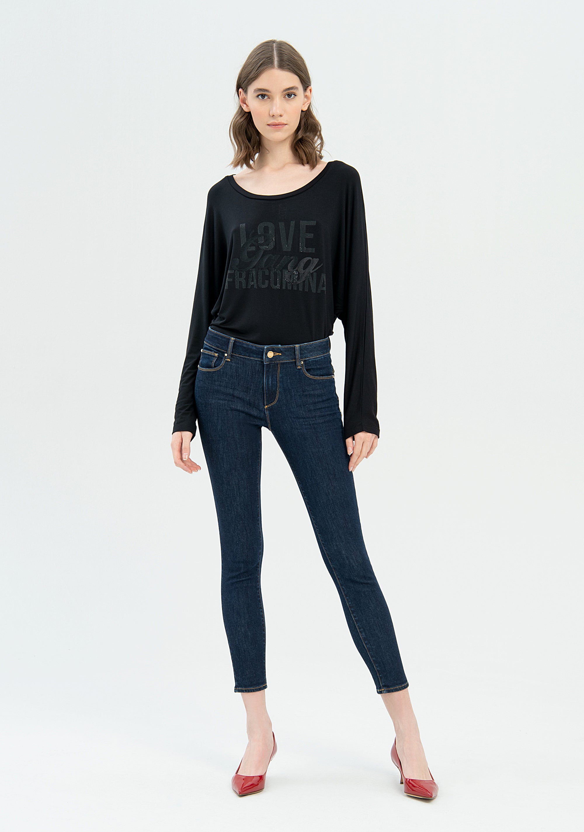 Jeans skinny effetto shape up in denim con lavaggio raw-FRACOMINA-FP22WV8007D42093-L23-JN-24