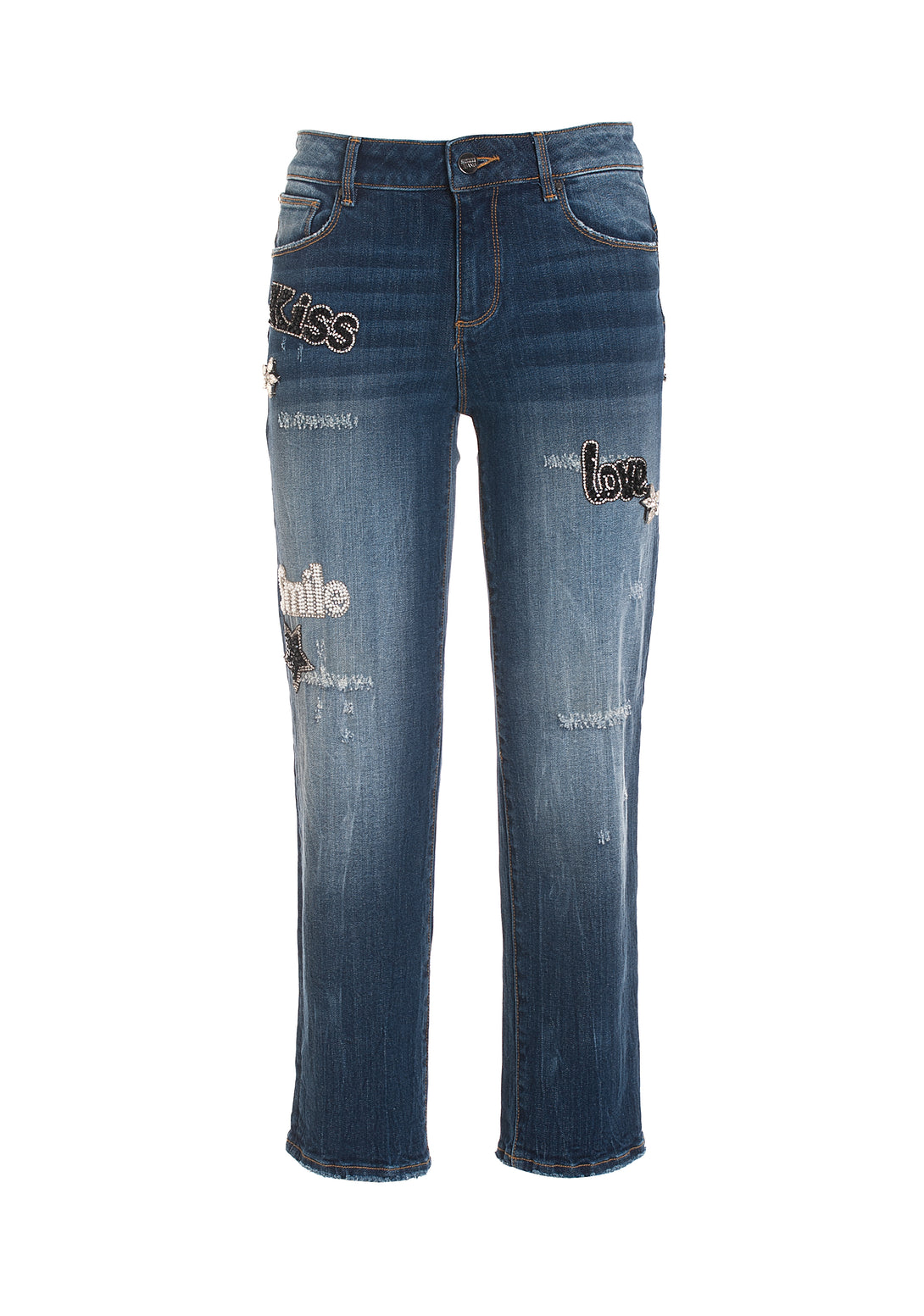 Jeans cropped effetto shape up in denim nero con lavaggio strong-FRACOMINA-FP22WV8031D420G5-430-JN-24