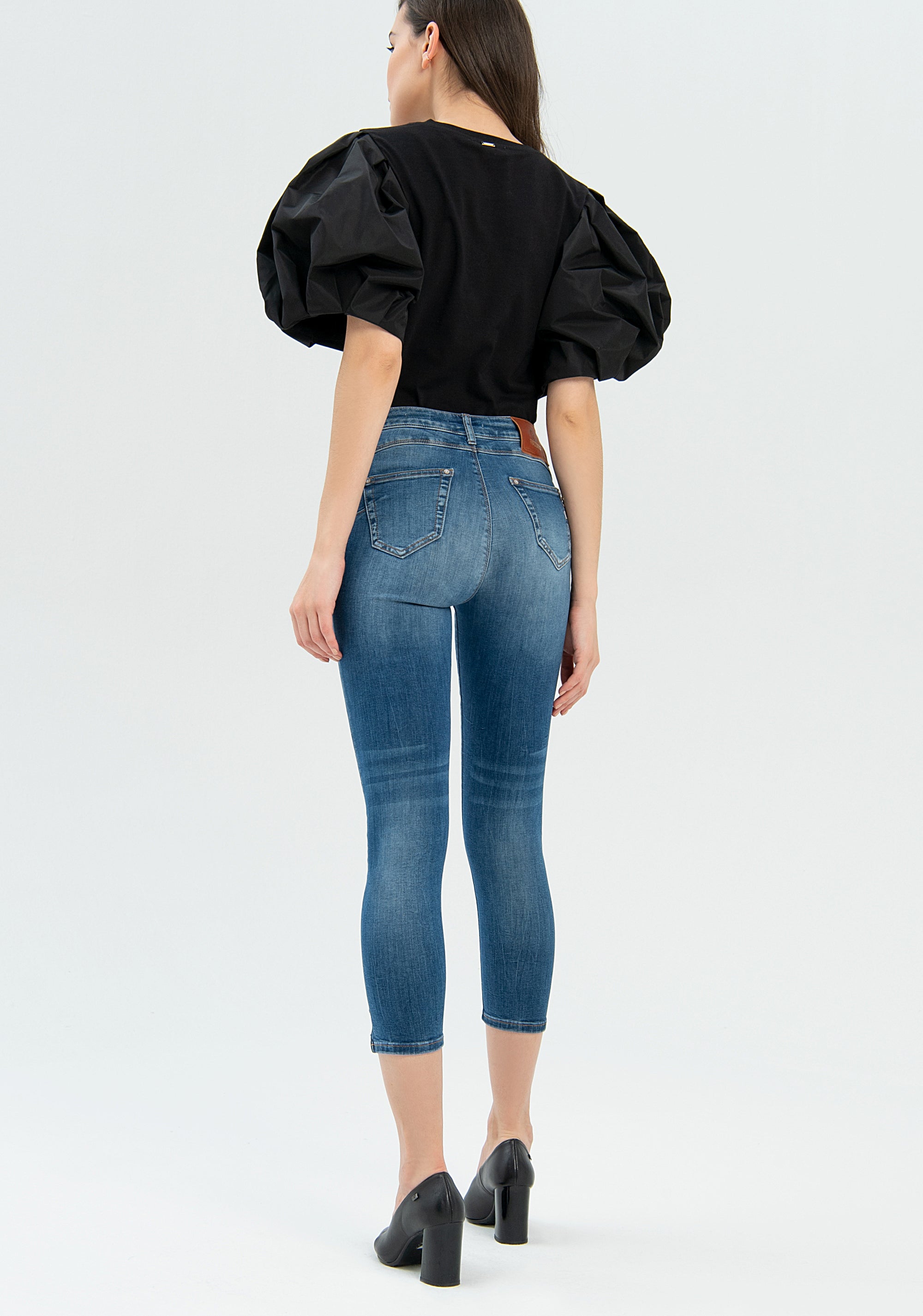 Jeans skinny cropped in denim con lavaggio medio-FRACOMINA-FP22WV9002D40402-349-JN-24