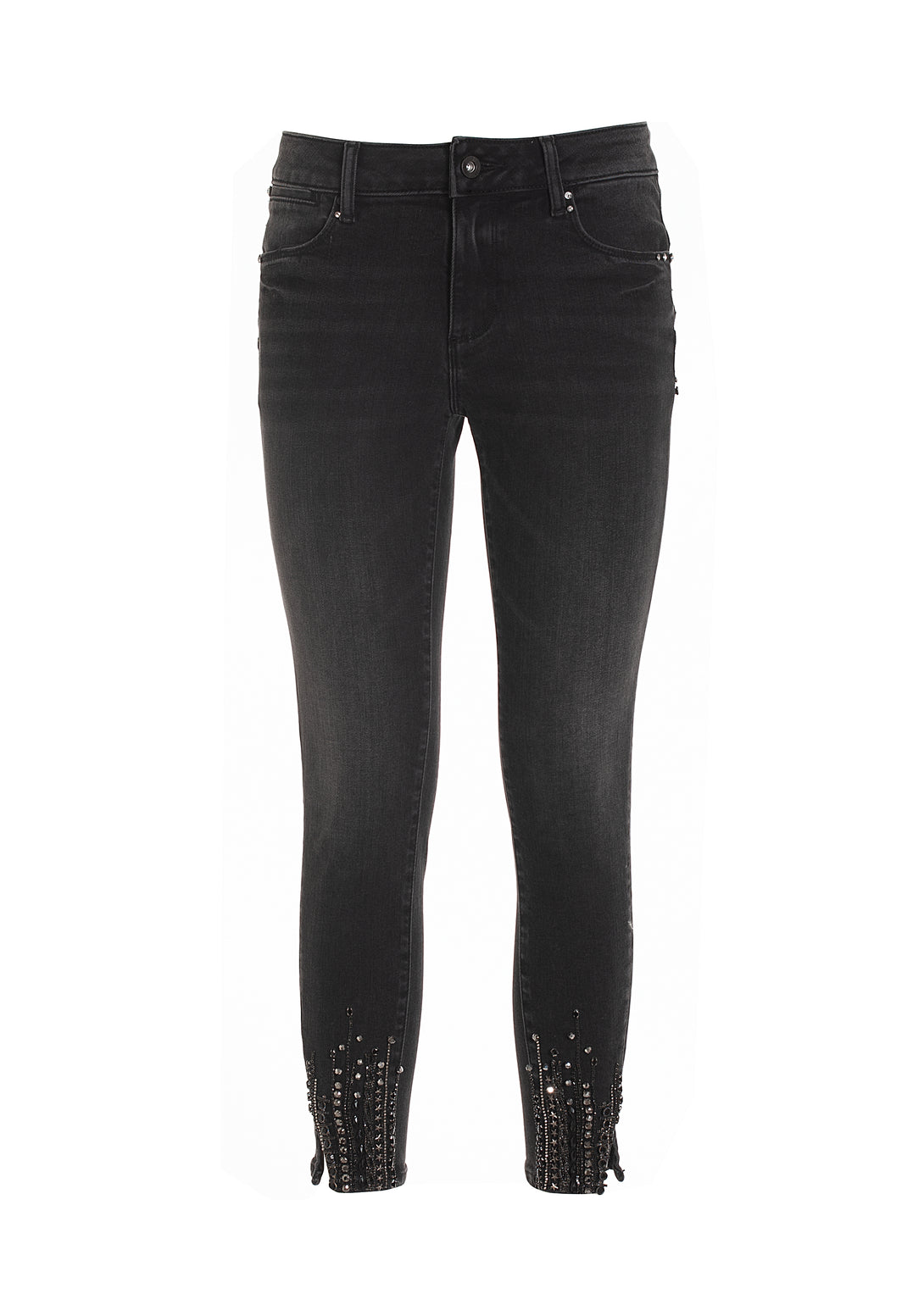 Jeans skinny cropped in denim nero con lavaggio medio-FRACOMINA-FP22WV9002D42093-H21-JN-24