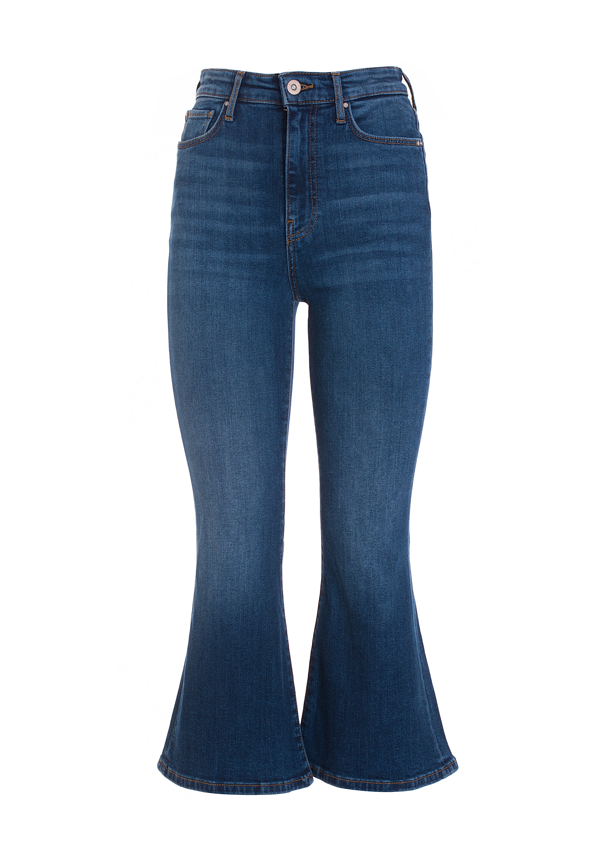 Jeans flare cropped in denim con lavaggio medio-FRACOMINA-FP22WV9006D42093-117-JN-24