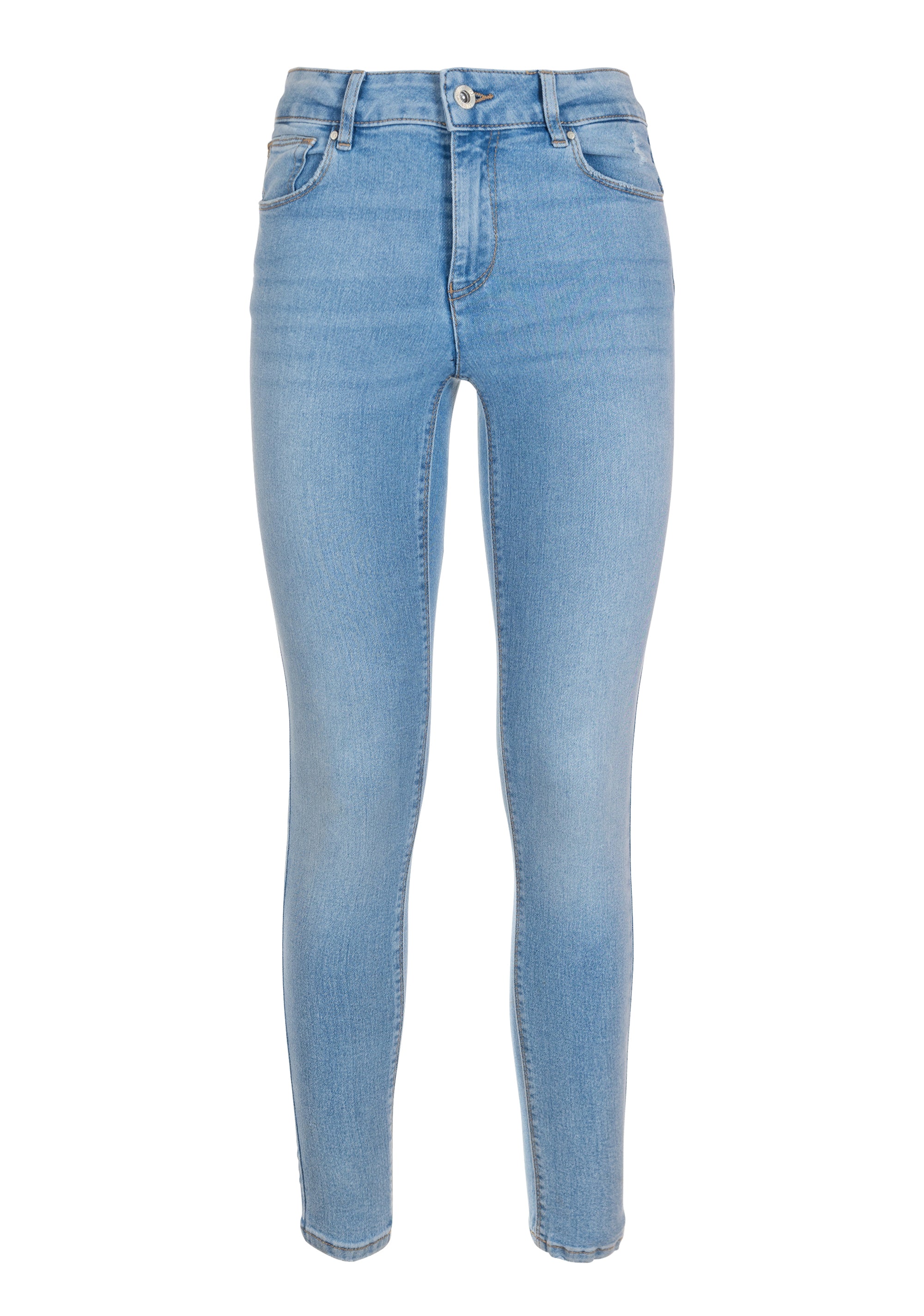 Jeans skinny effetto push up in denim con lavaggio bleached