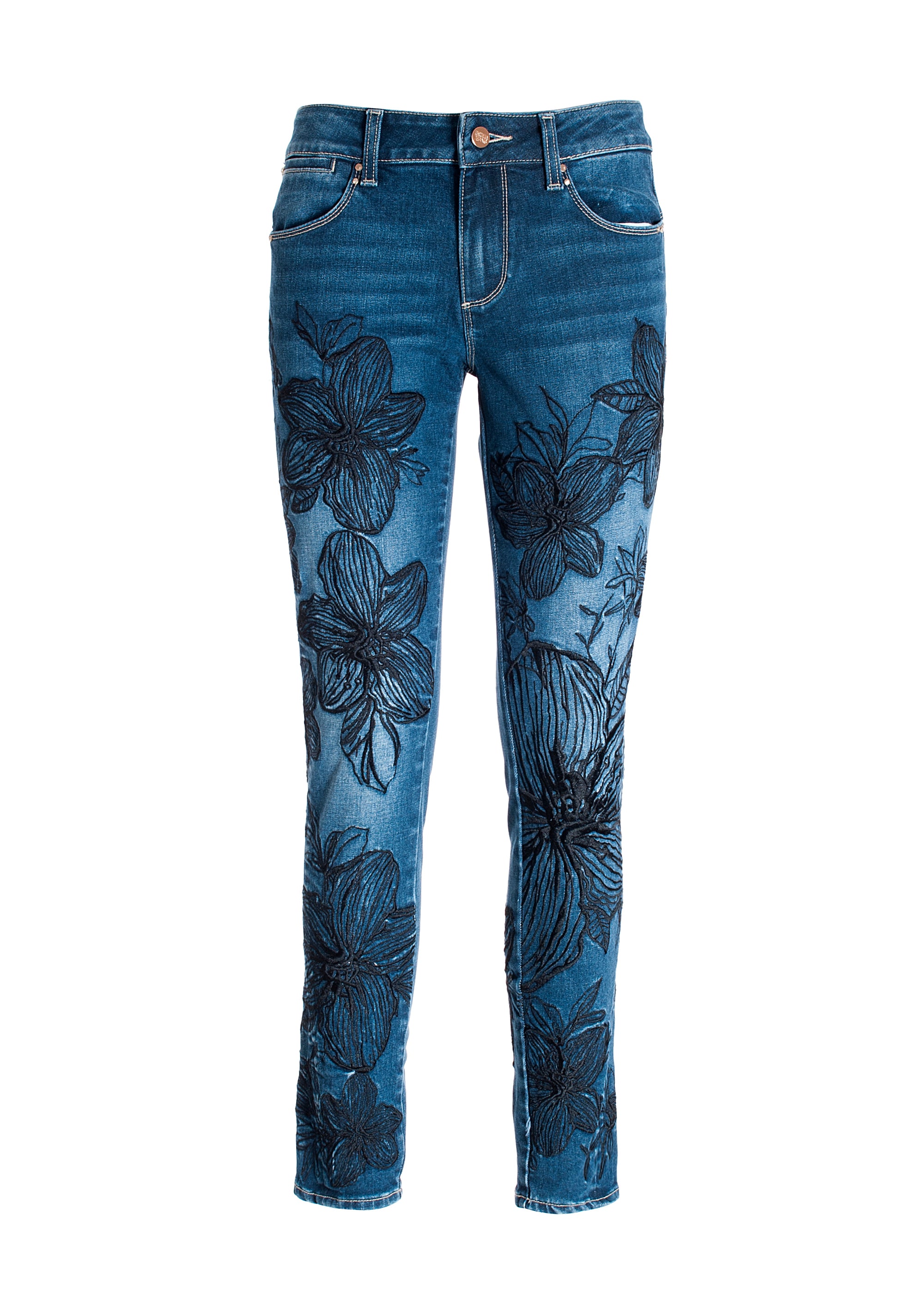 Jeans skinny effetto push up in denim con lavaggio medio