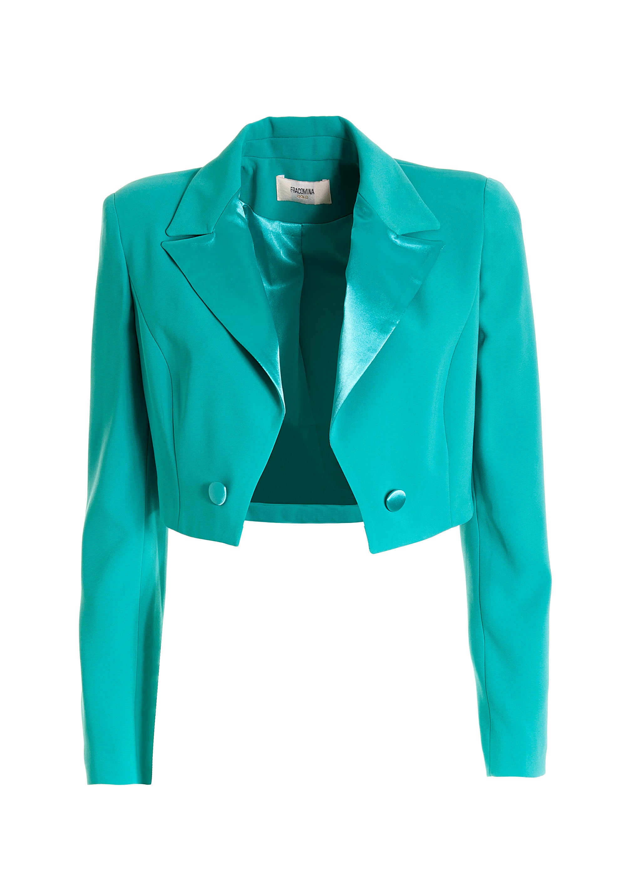 Blazer regular cropped in tessuto tecnico