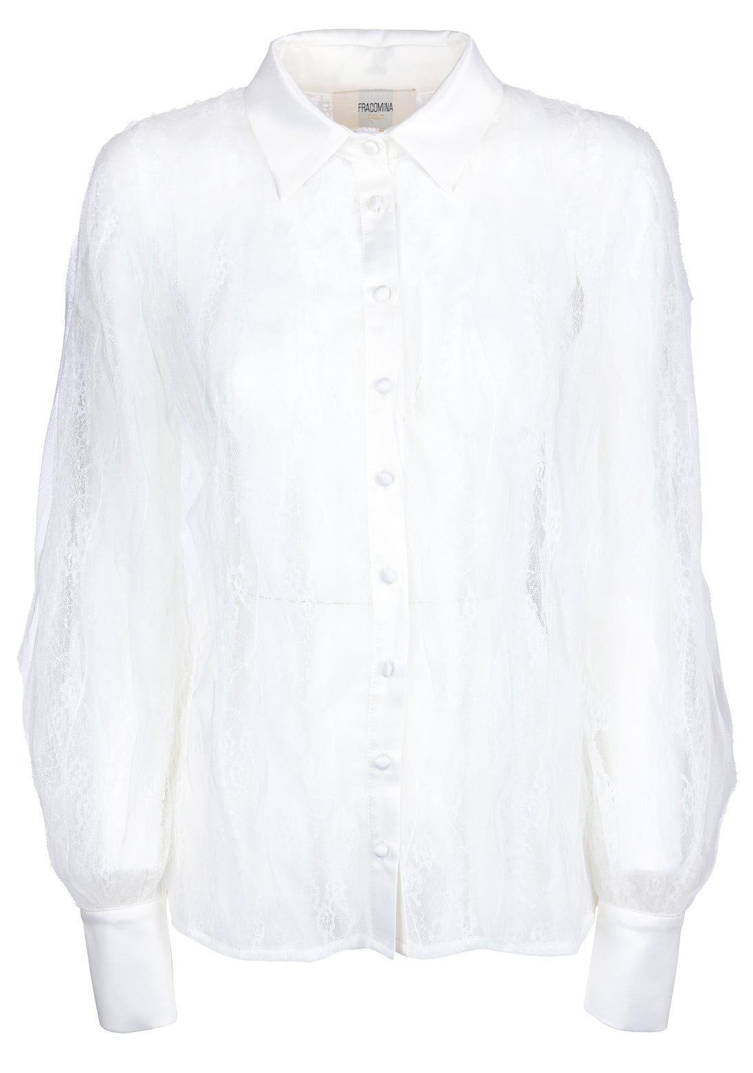 Camicia regular in pizzo con rouches-FRACOMINA-FQ22WT6005W508R5-278-FA-XS