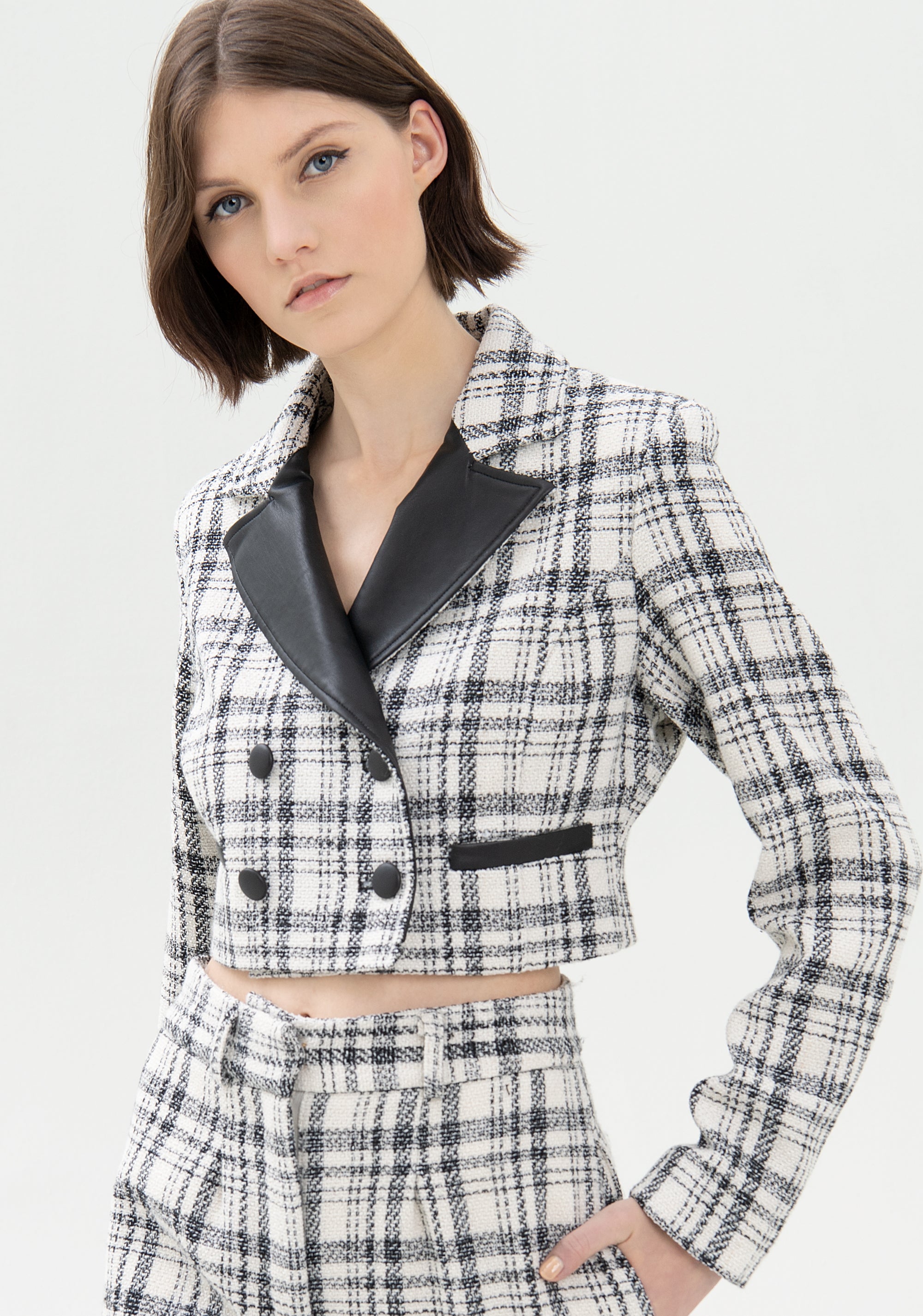 Giacca cropped in tweed-FRACOMINA-FR21WJ1005O41601