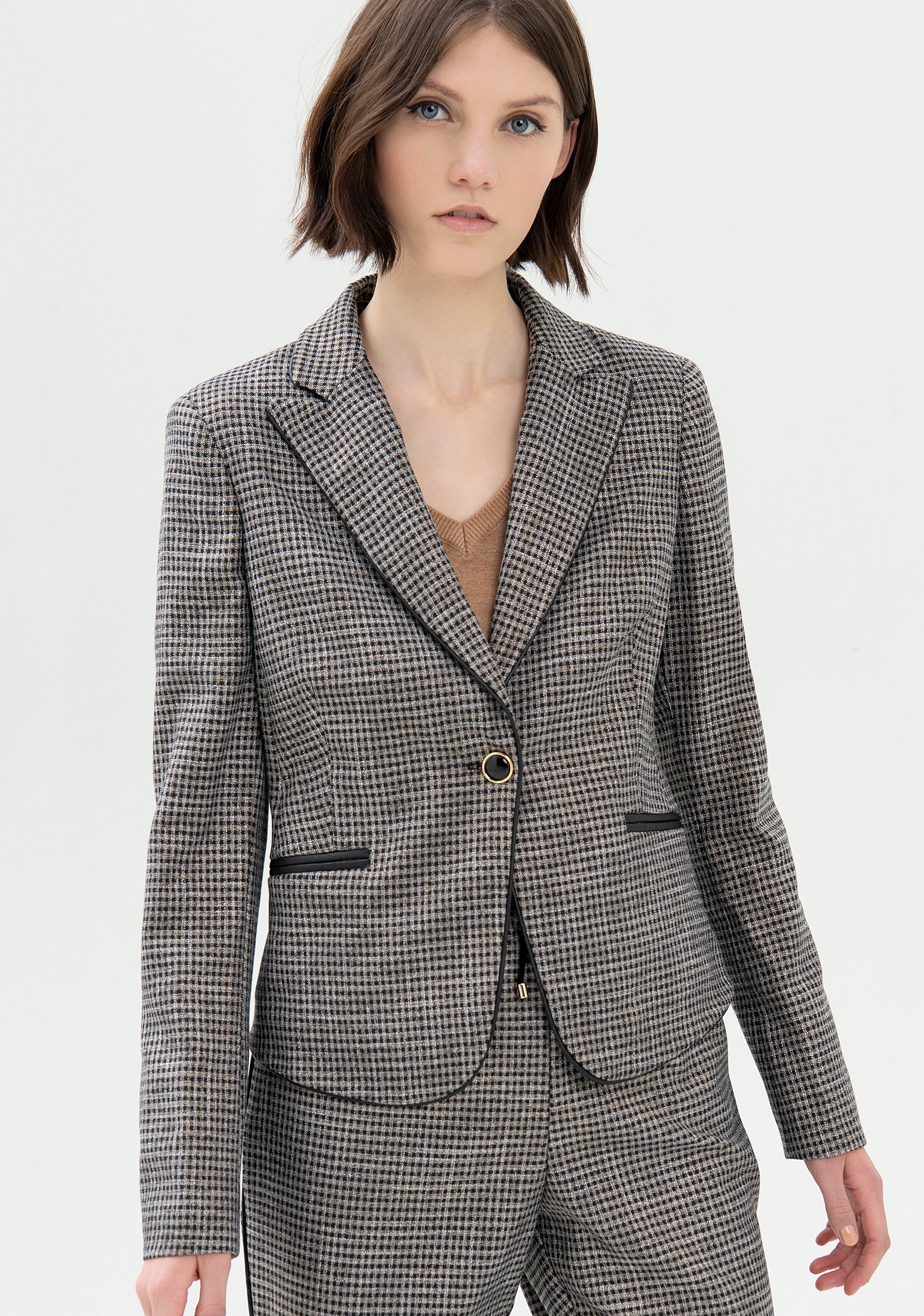 Blazer regular monopetto in tweed con lurex-FRACOMINA-FR21WJ2009W45995