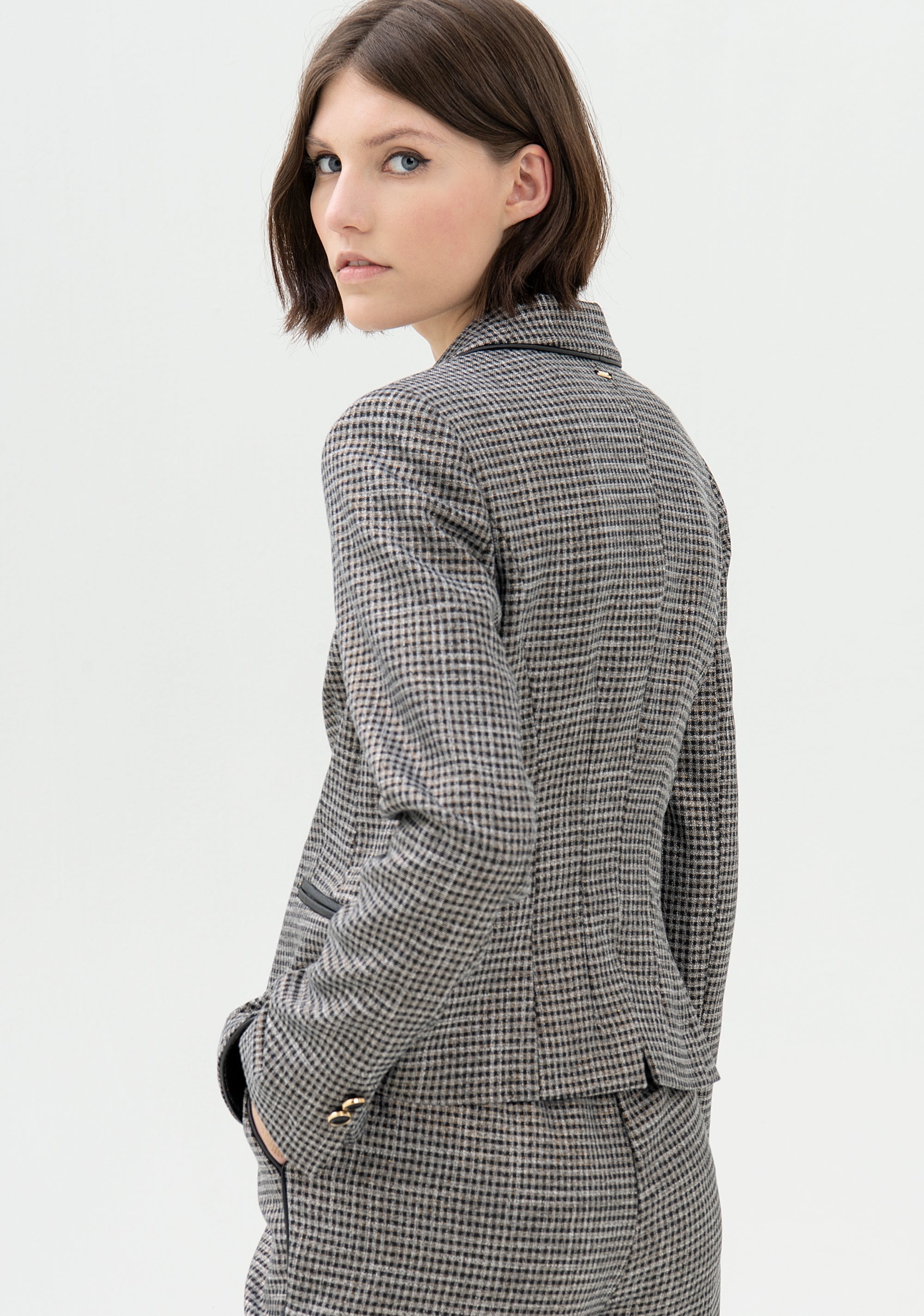 Blazer regular monopetto in tweed con lurex-FRACOMINA-FR21WJ2009W45995