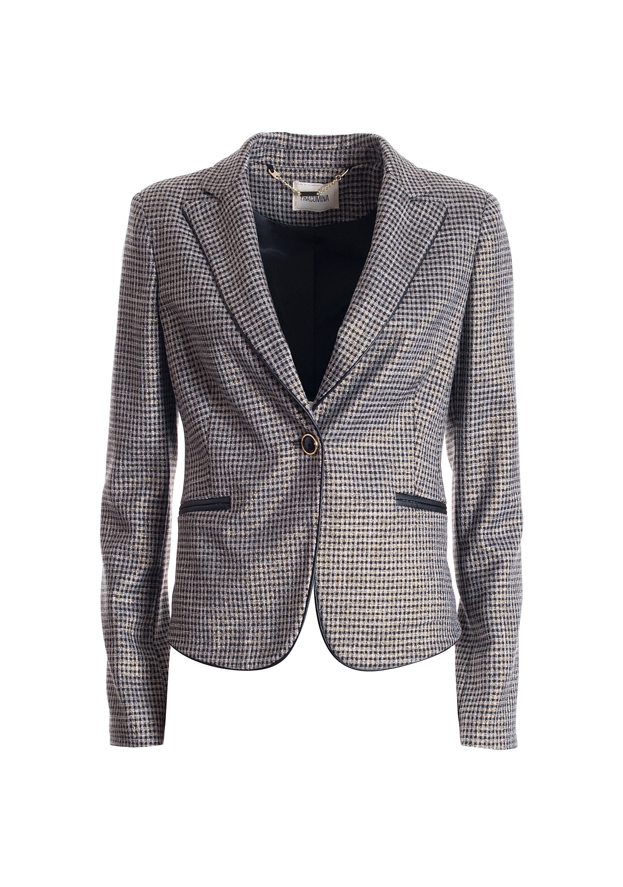 Blazer regular monopetto in tweed con lurex