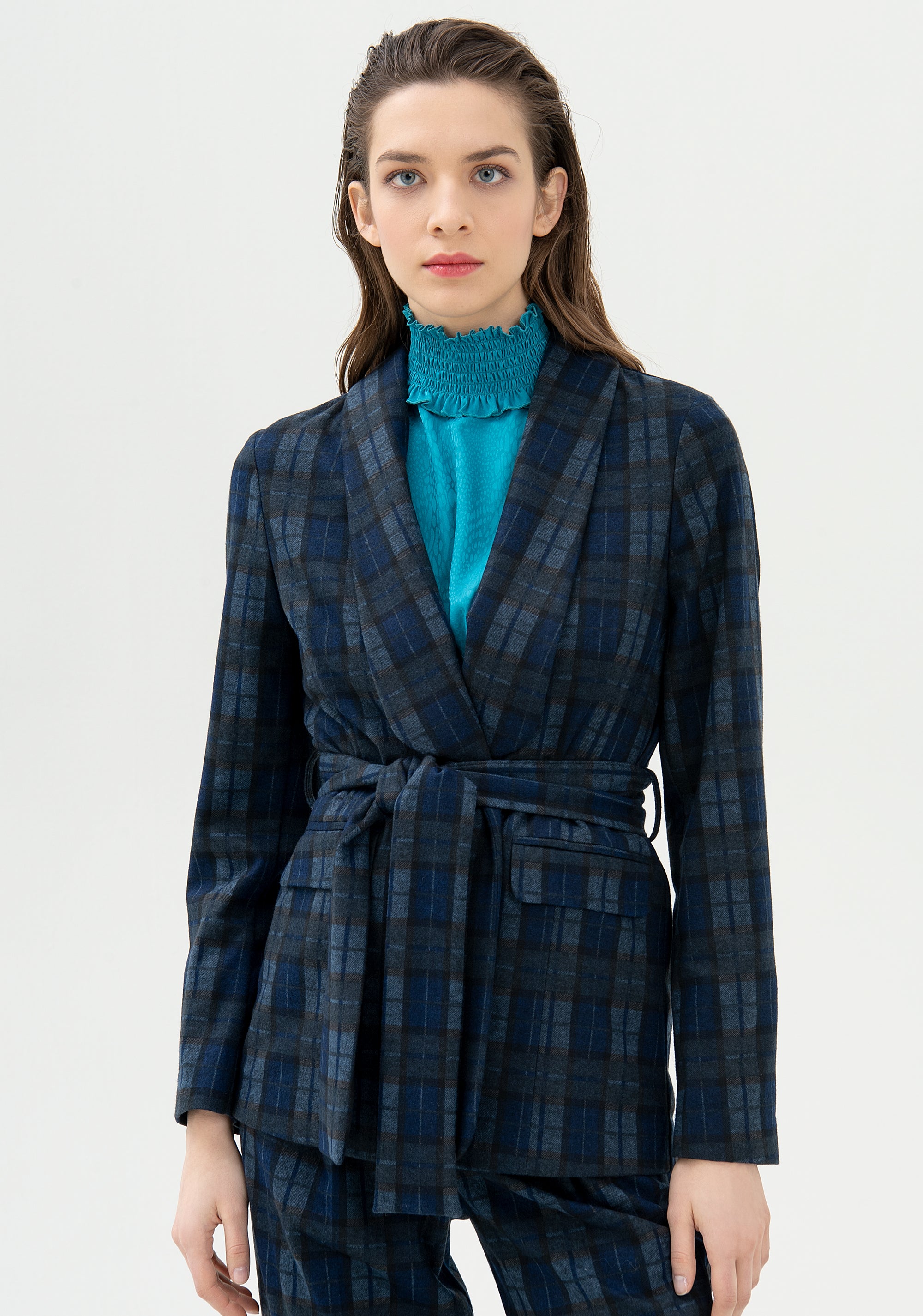 Blazer regular in tartan