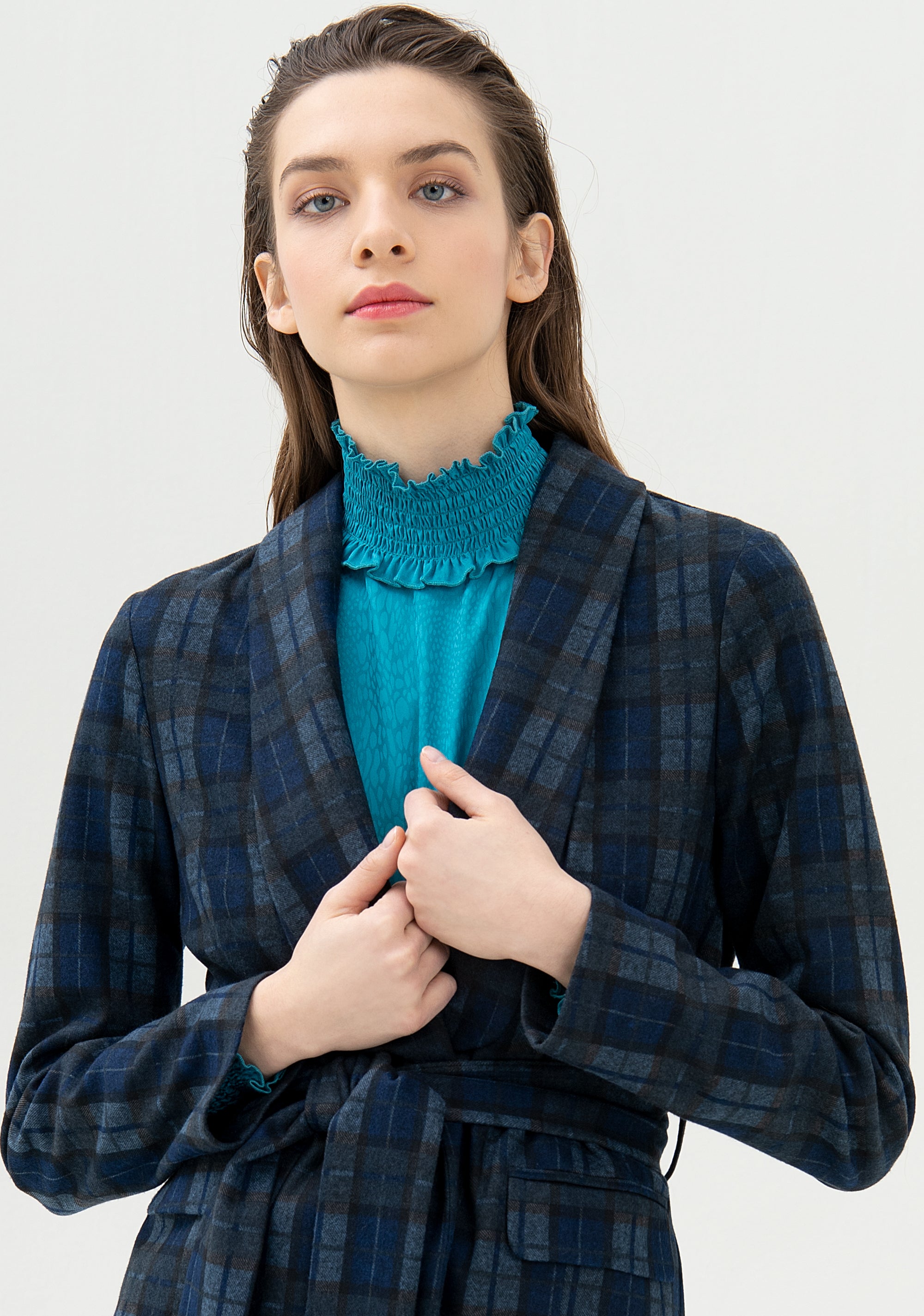 Blazer regular in tartan