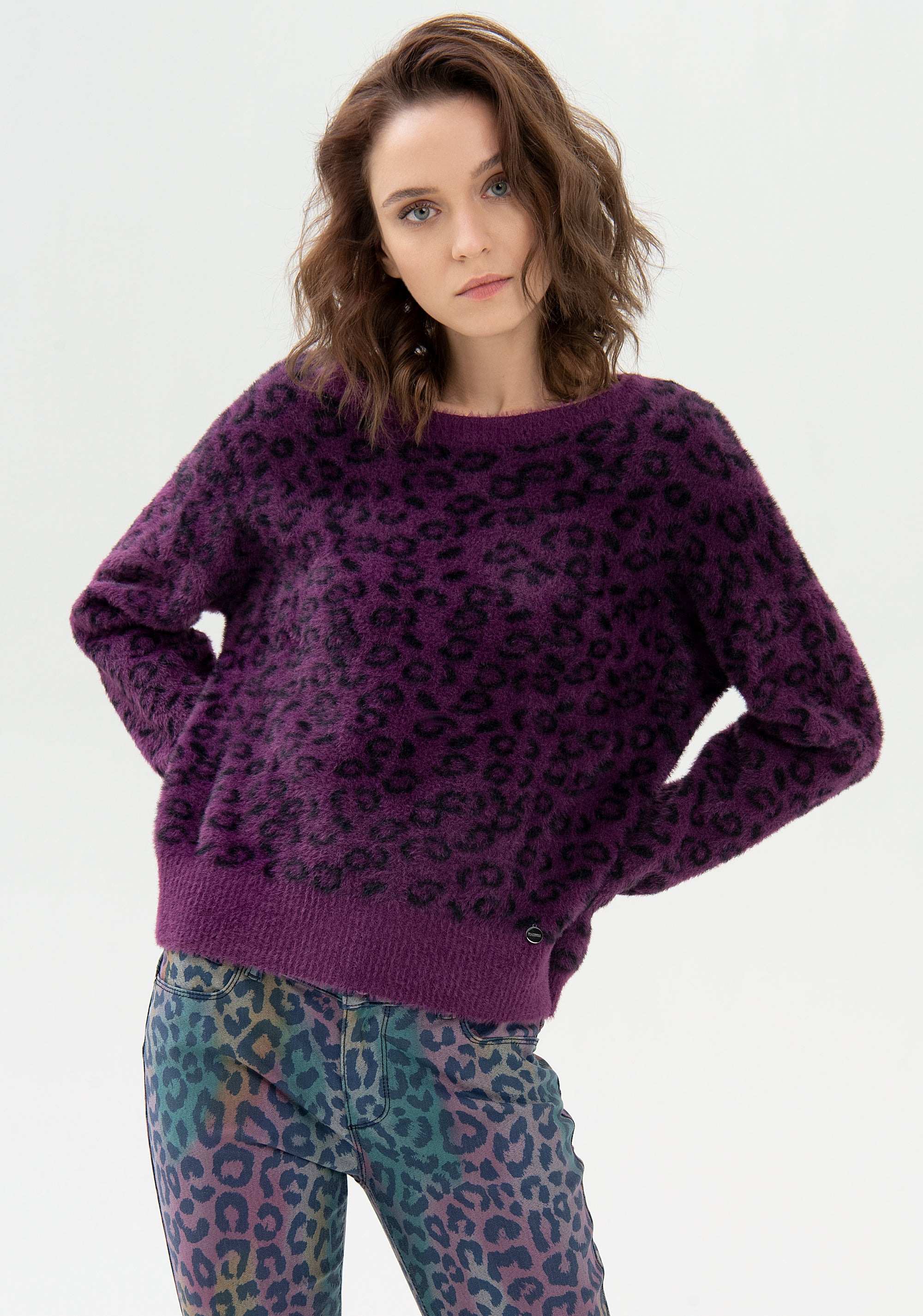 Maglia over con fantasia animalier