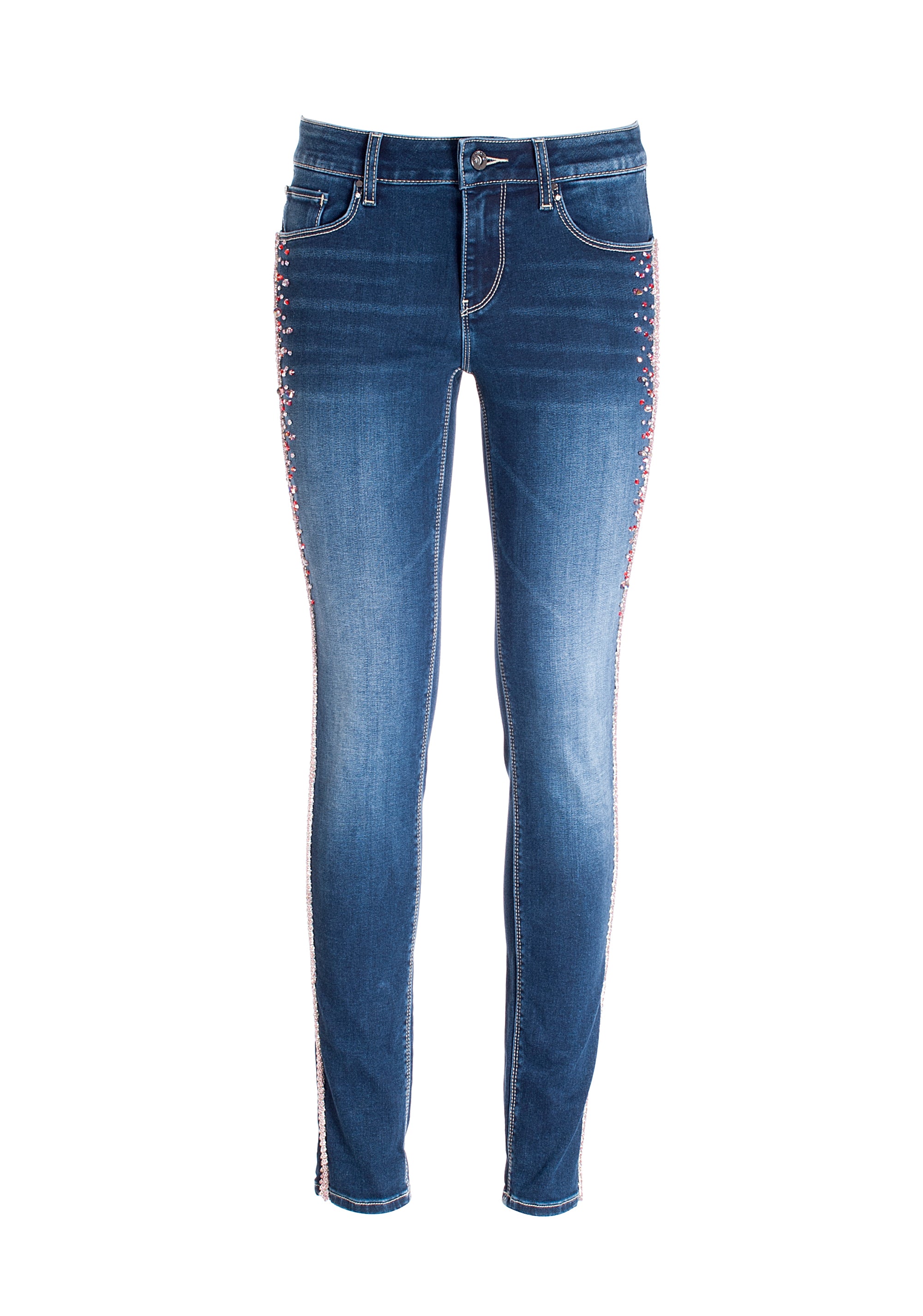 Jeans skinny effetto push up in denim con lavaggio scuro