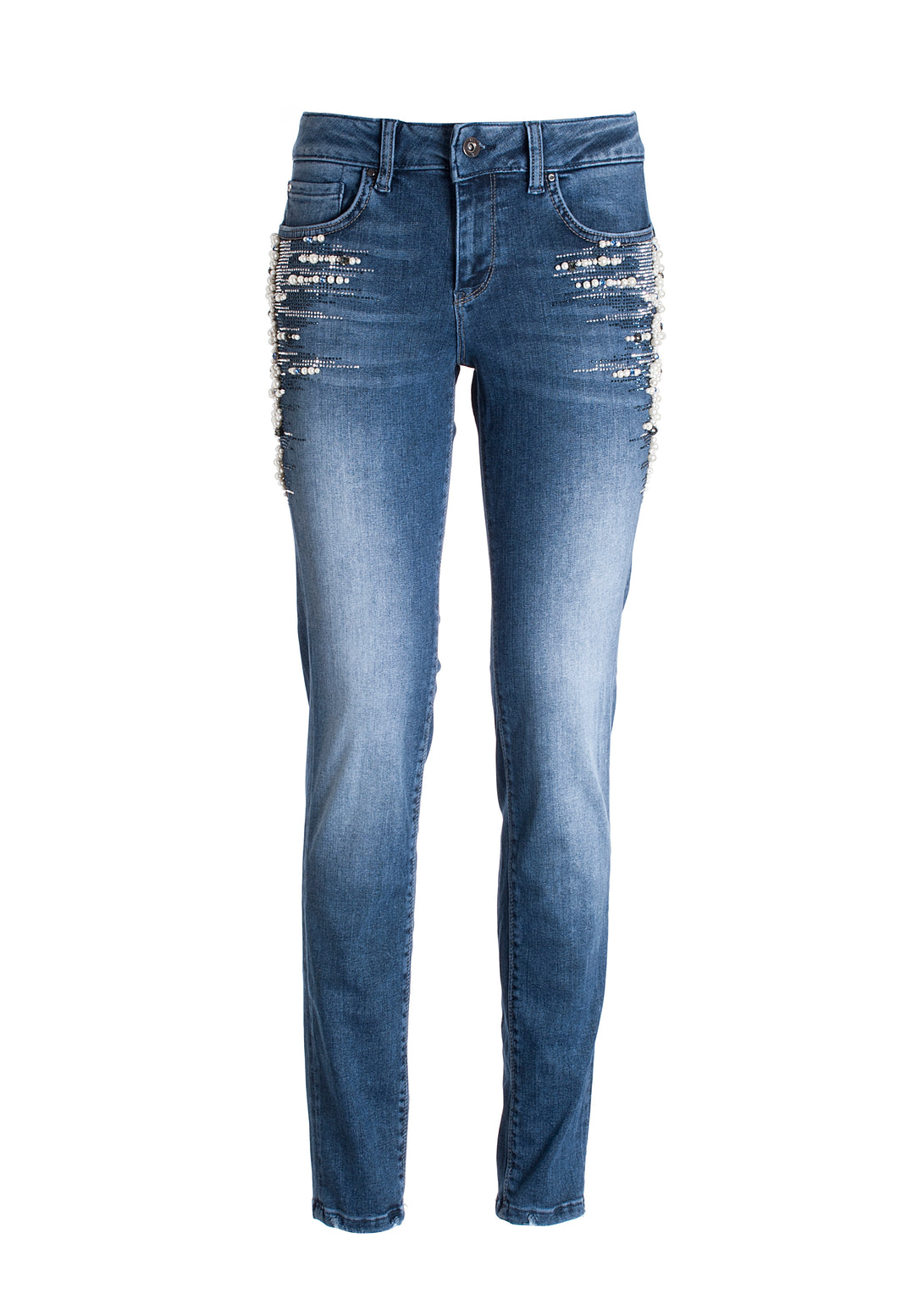 Jeans skinny effetto push up in denim con lavaggio medio-FRACOMINA-FR21WV1001D44902