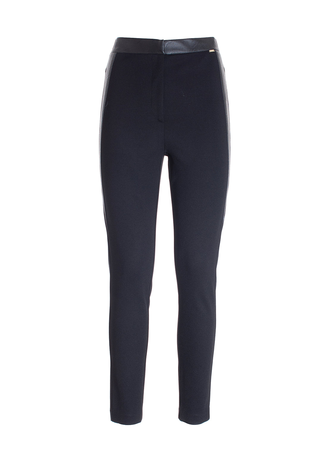 Pantalone skinny con inserti in eco pelle-FRACOMINA-FR21WV7006W41701