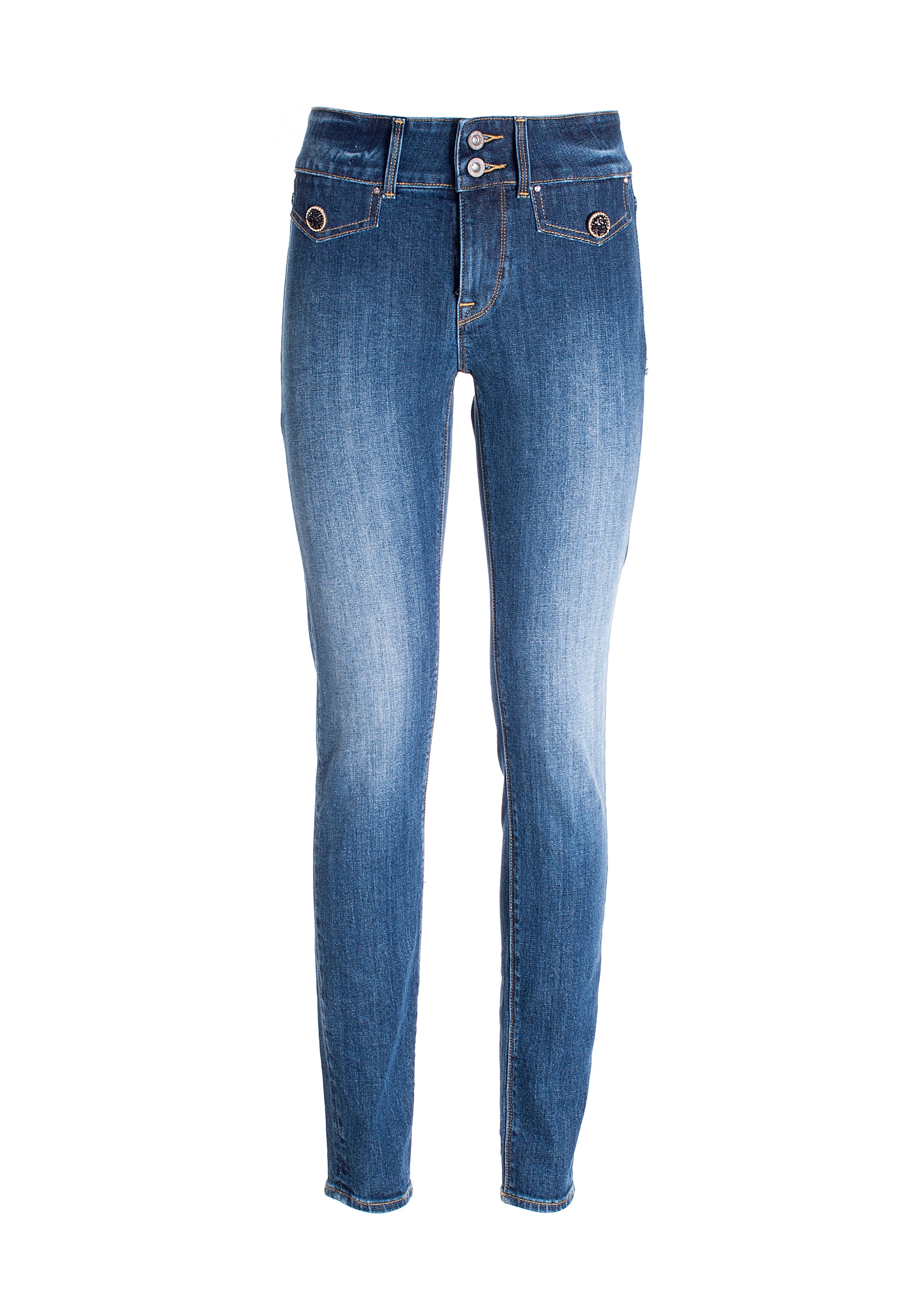 Jeggings skinny in denim con lavaggio medio